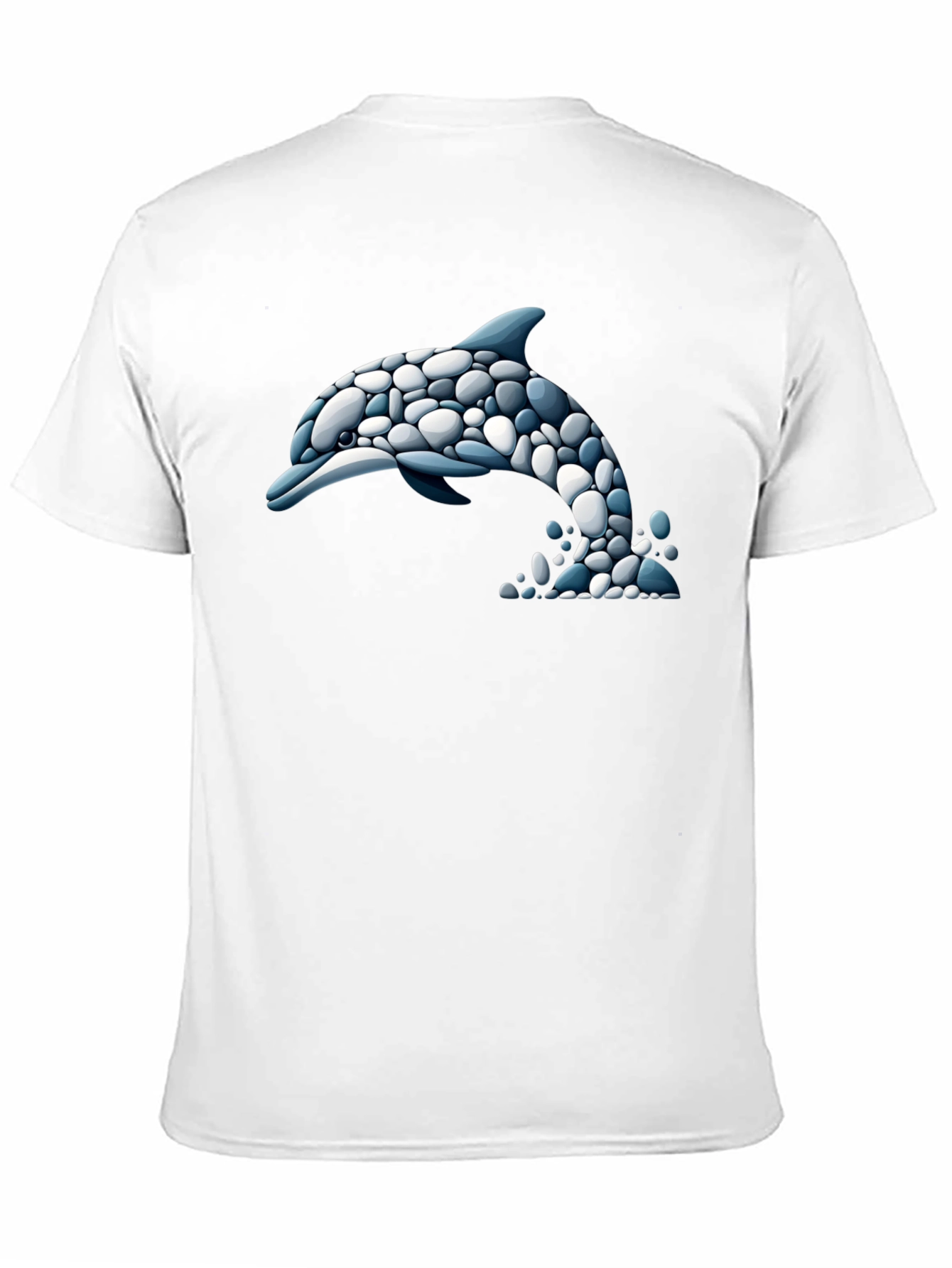 Dolphin Stone Art T-Shirt - Black Graphic Tee
