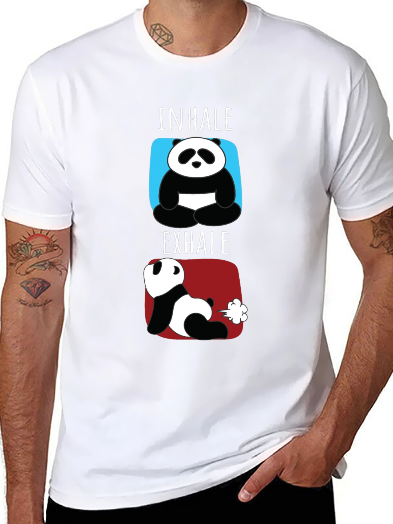 Inhale Exhale Funny Panda T-Shirt