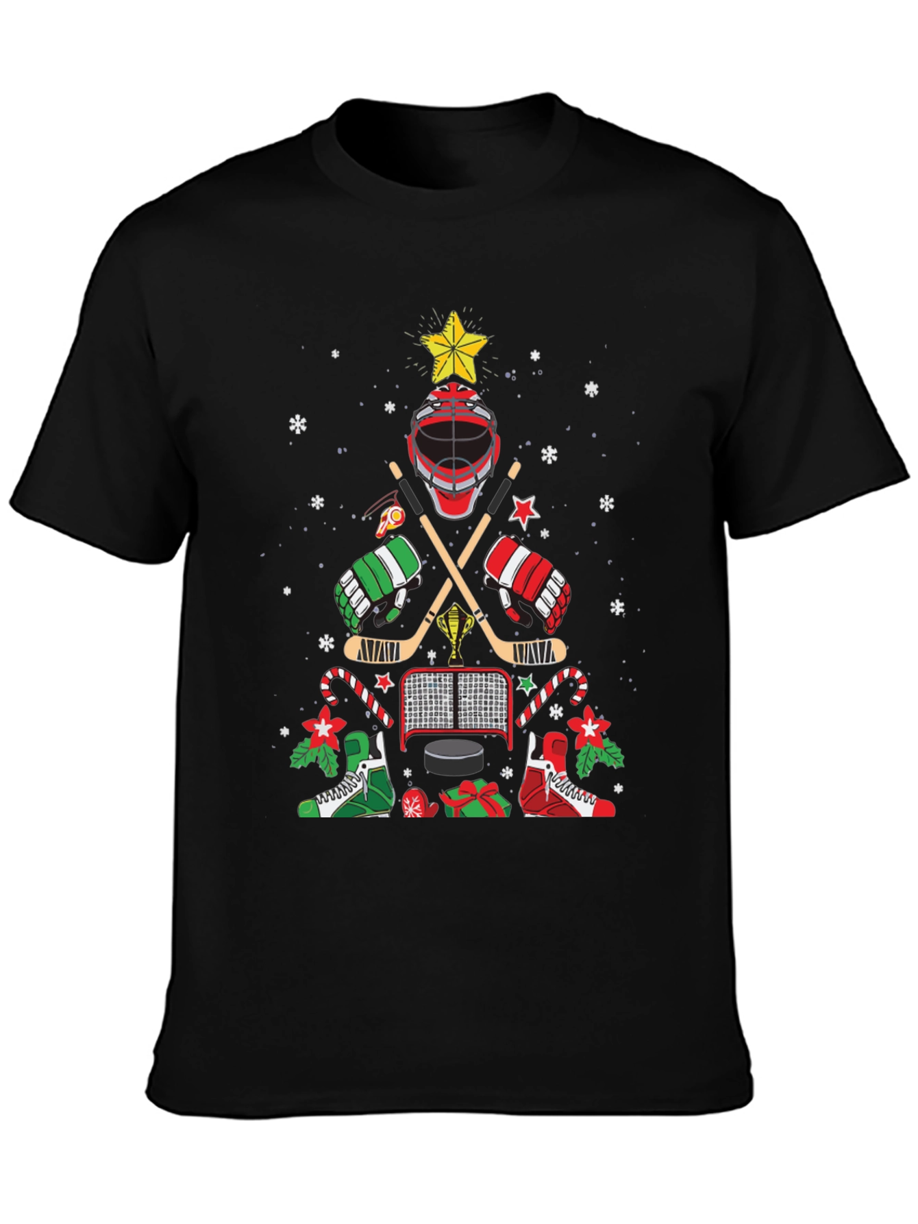 Hockey Christmas Tree T-Shirt - Holiday Style