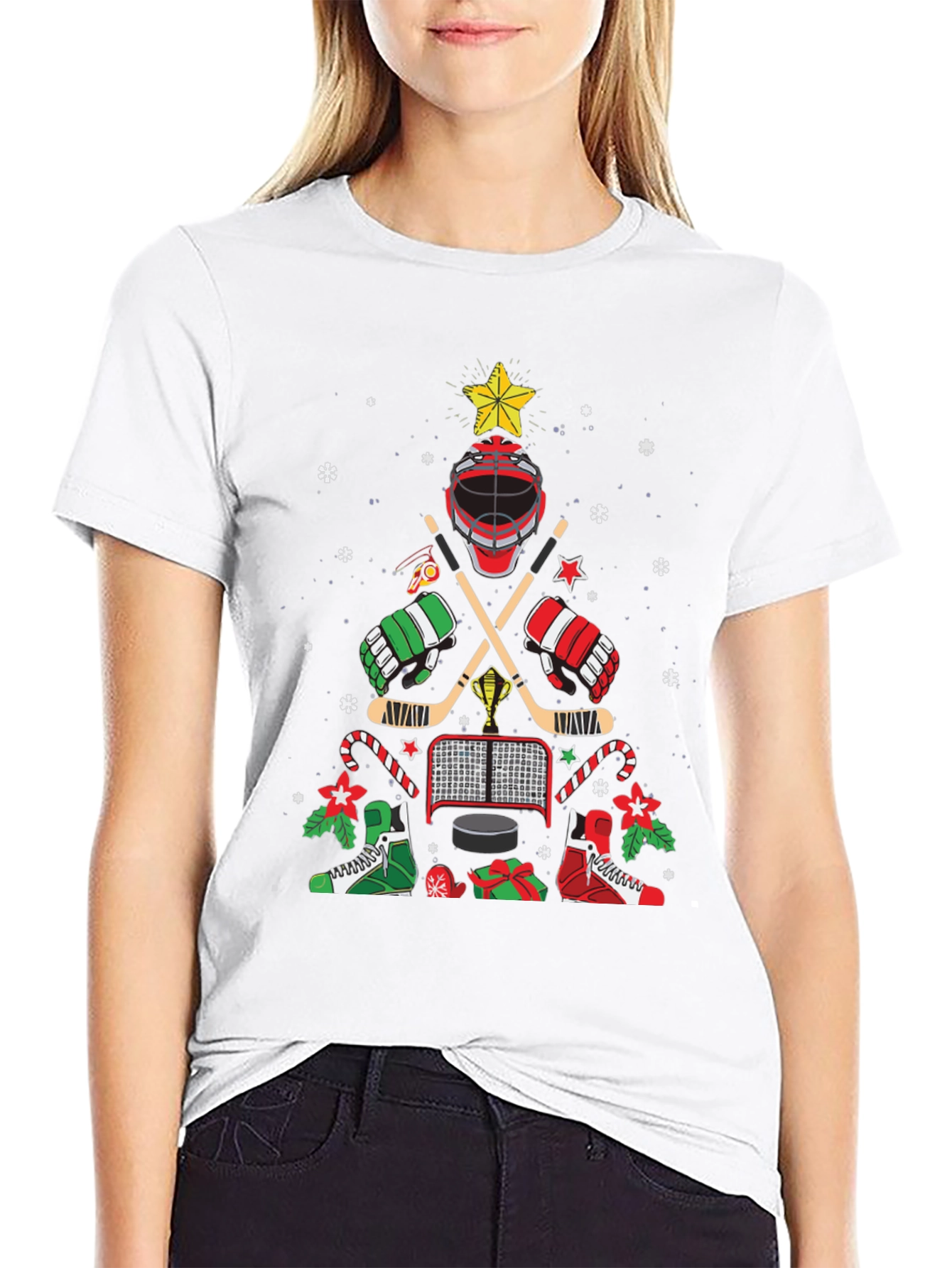 Hockey Christmas Tree T-Shirt - Holiday Style