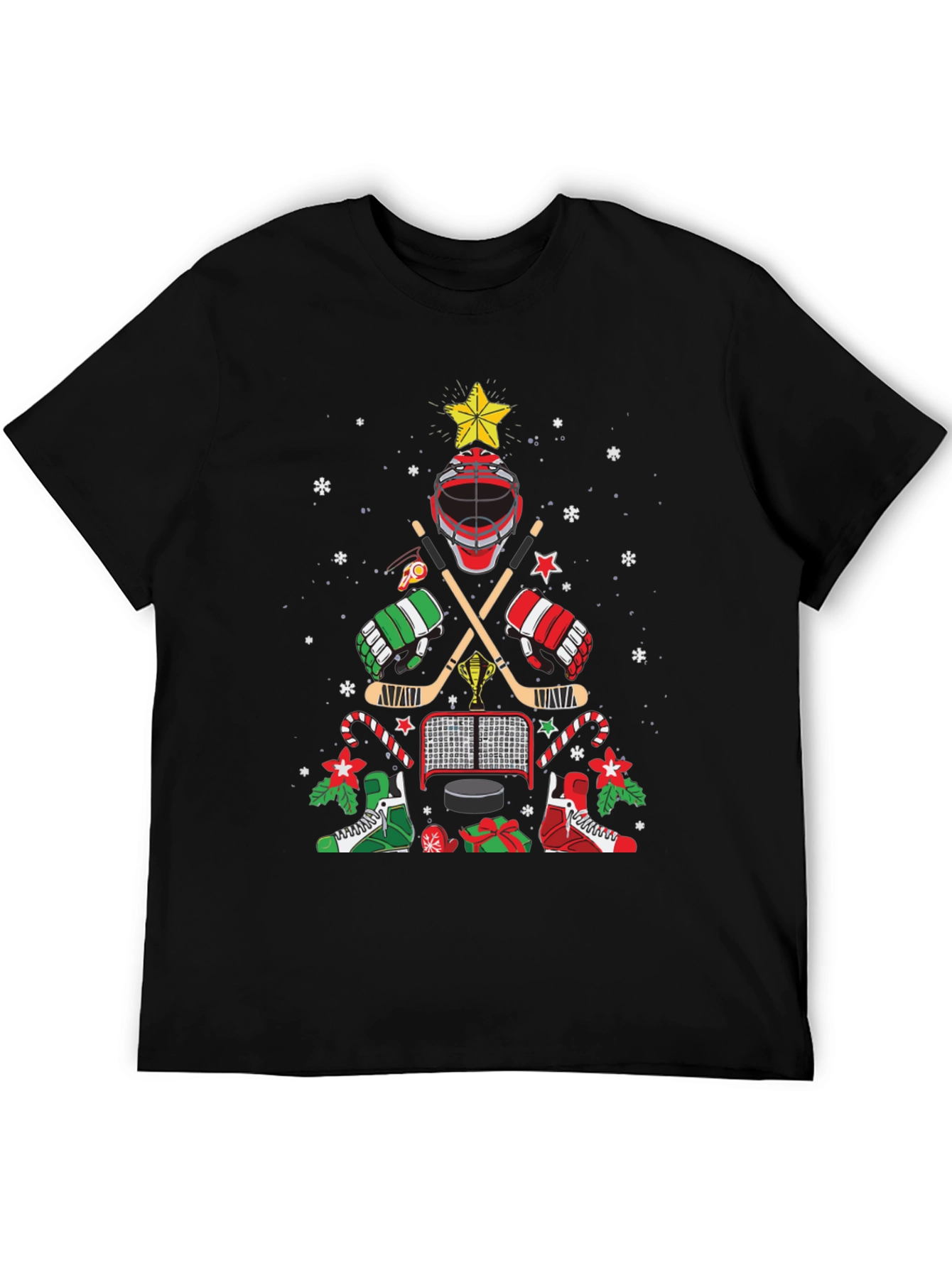 Hockey Christmas Tree T-Shirt - Holiday Style