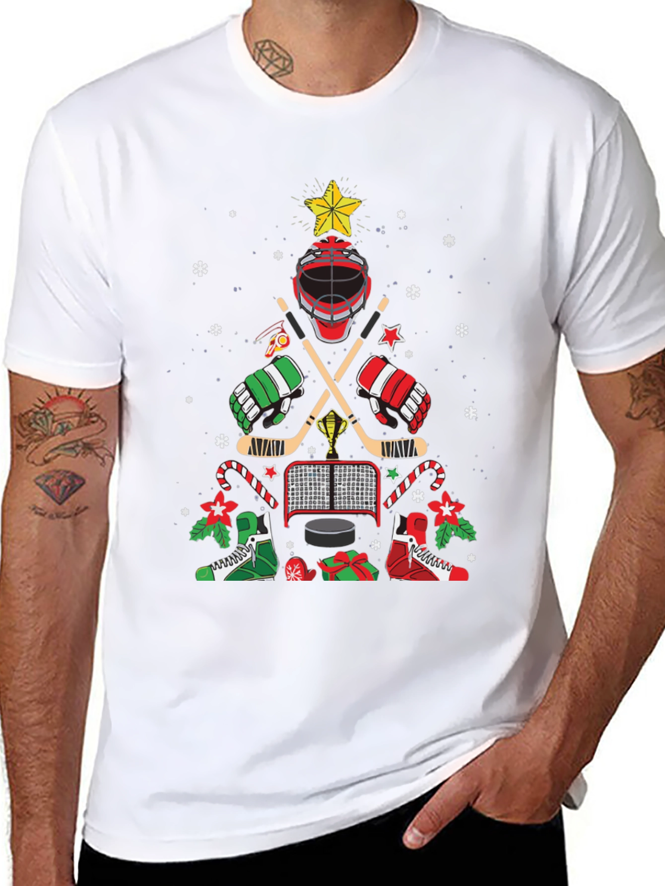 Hockey Christmas Tree T-Shirt - Holiday Style