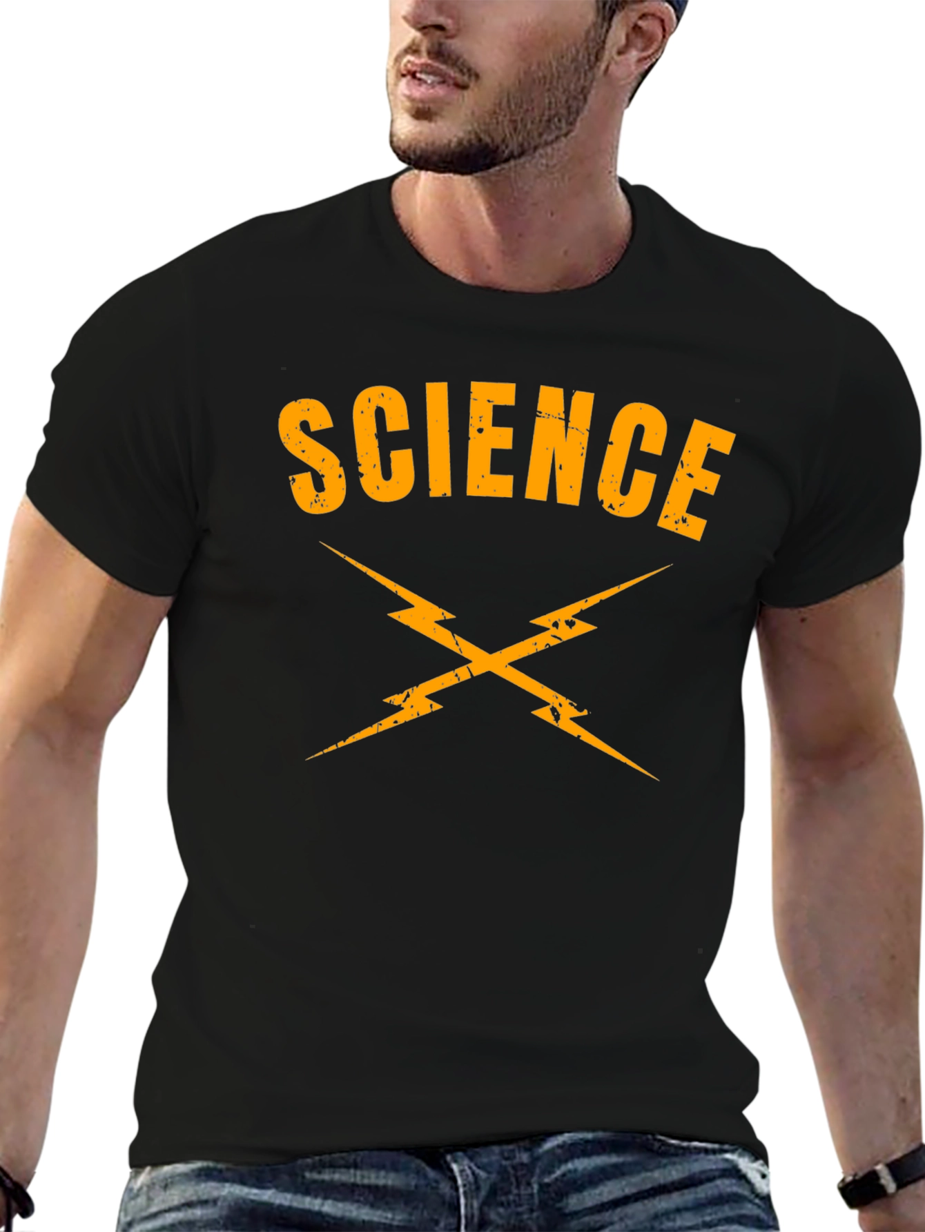 Science Lightning Bolt T-Shirt - Black