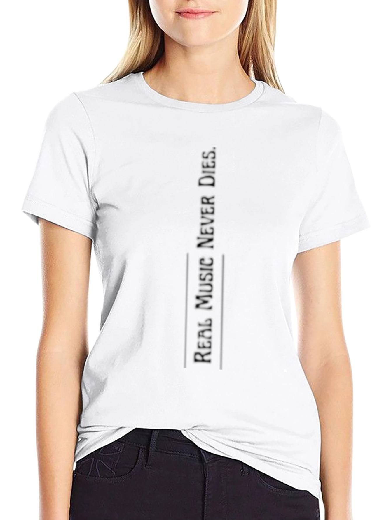 Real Music Never Dies Black T-Shirt