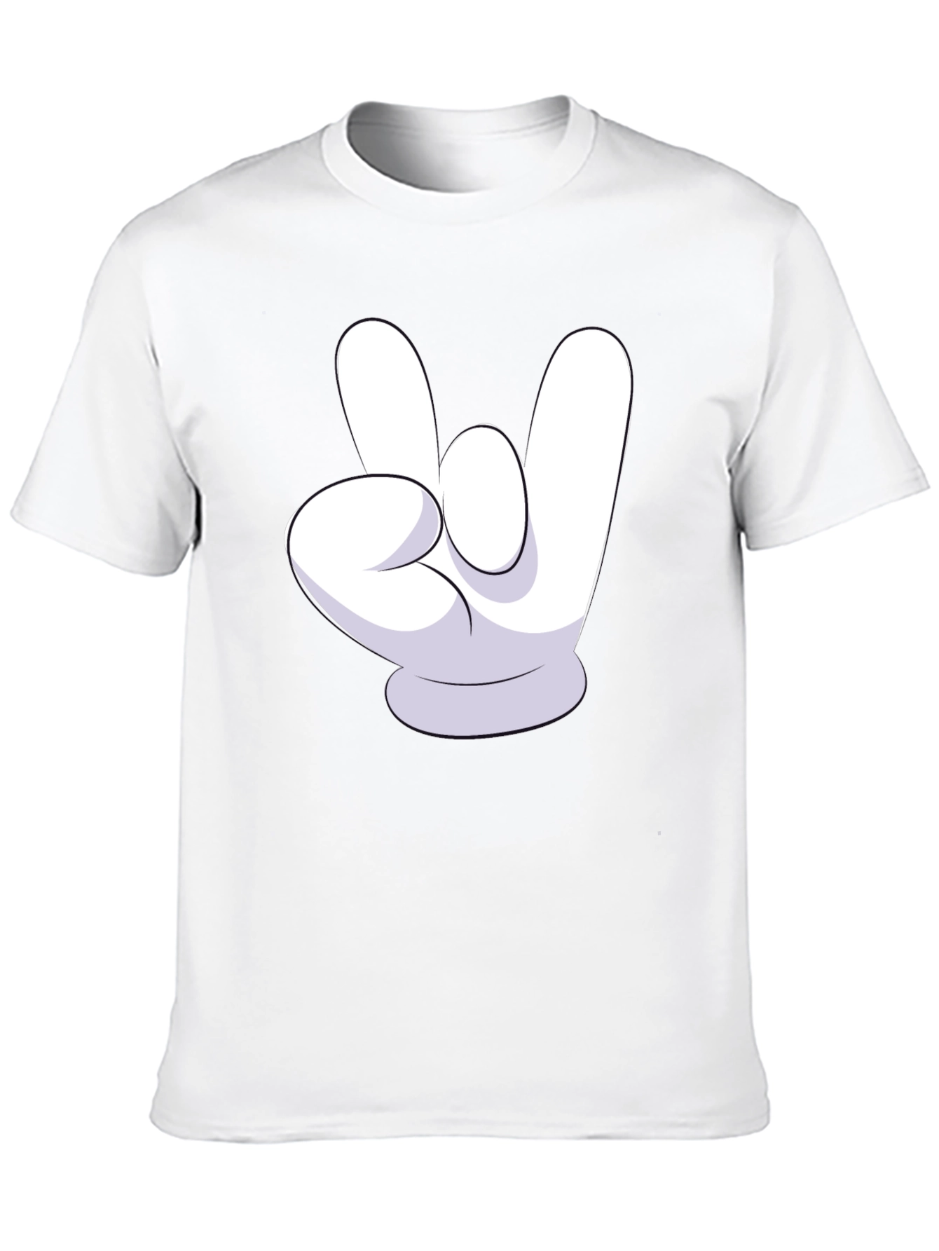 Rock On Mickey Mouse Hand Black T-Shirt