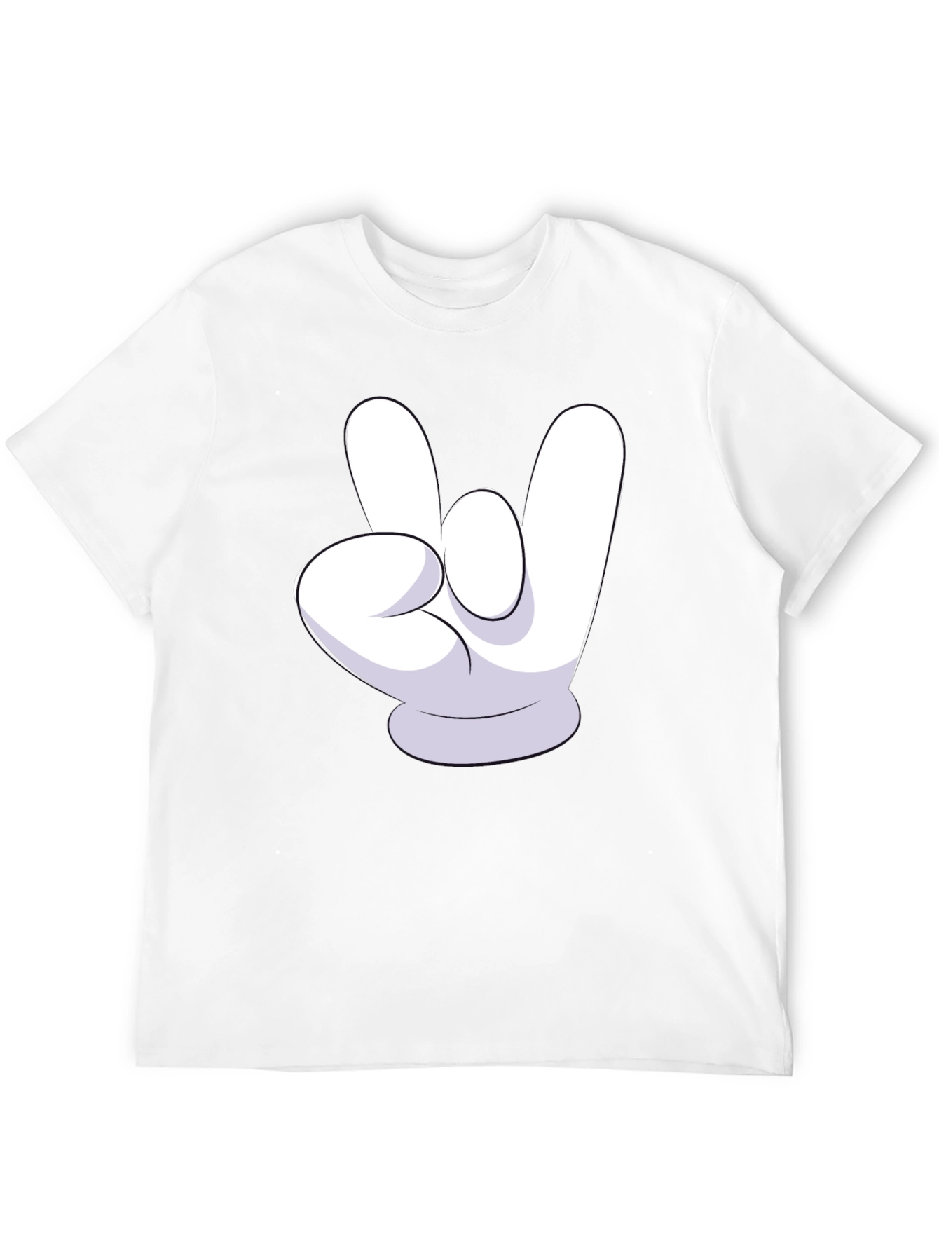 Rock On Mickey Mouse Hand Black T-Shirt
