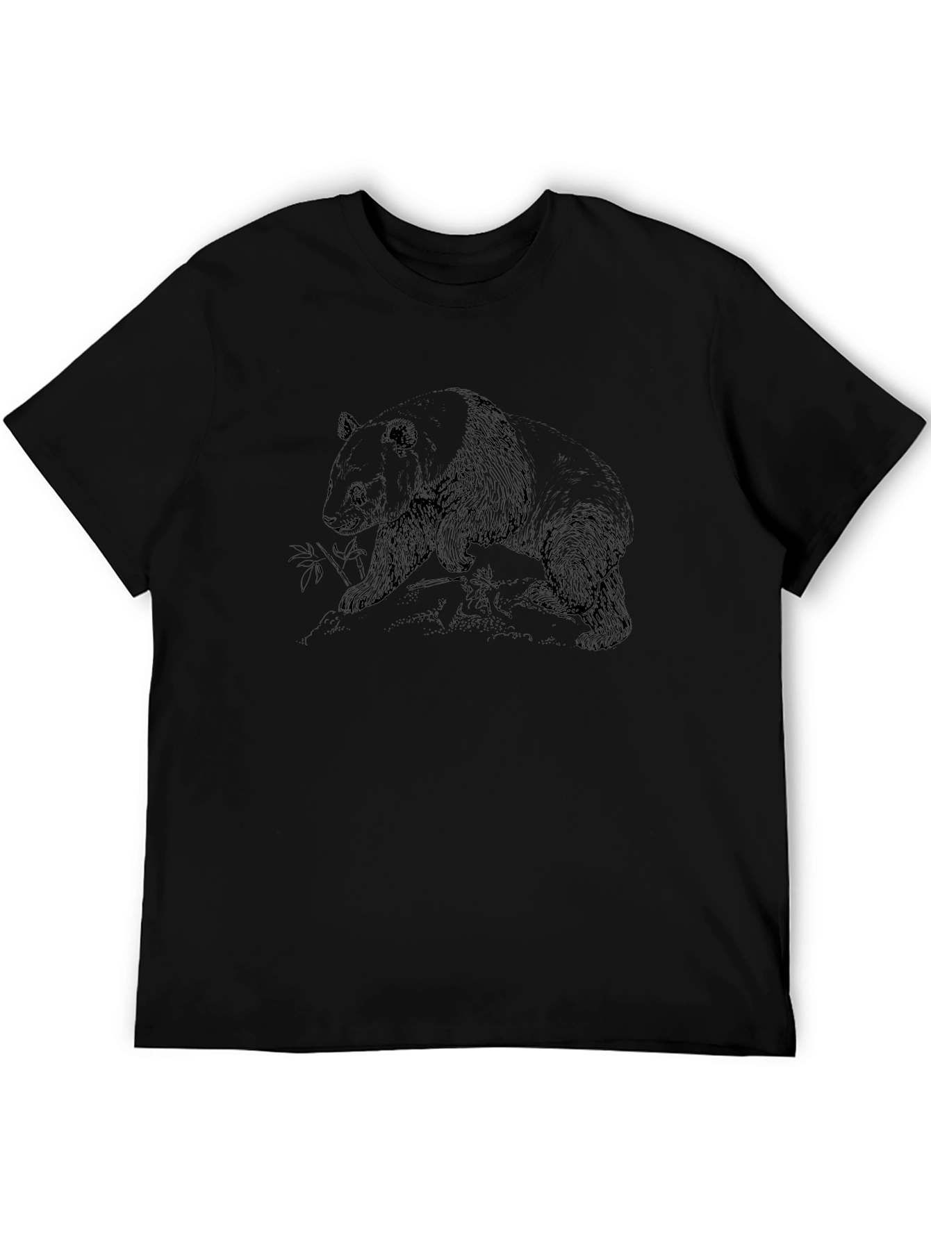 Panda Bear Graphic Black T-Shirt