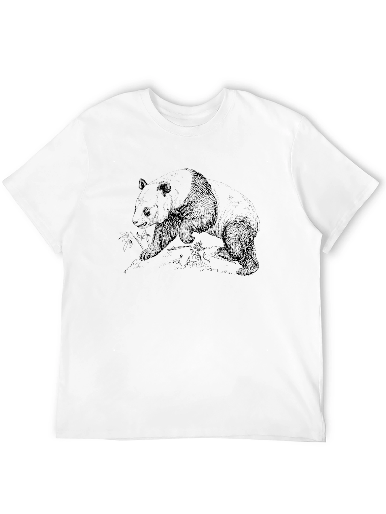 Panda Bear Graphic Black T-Shirt