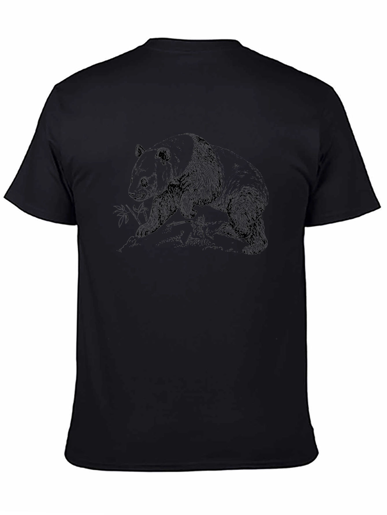 Panda Bear Graphic Black T-Shirt