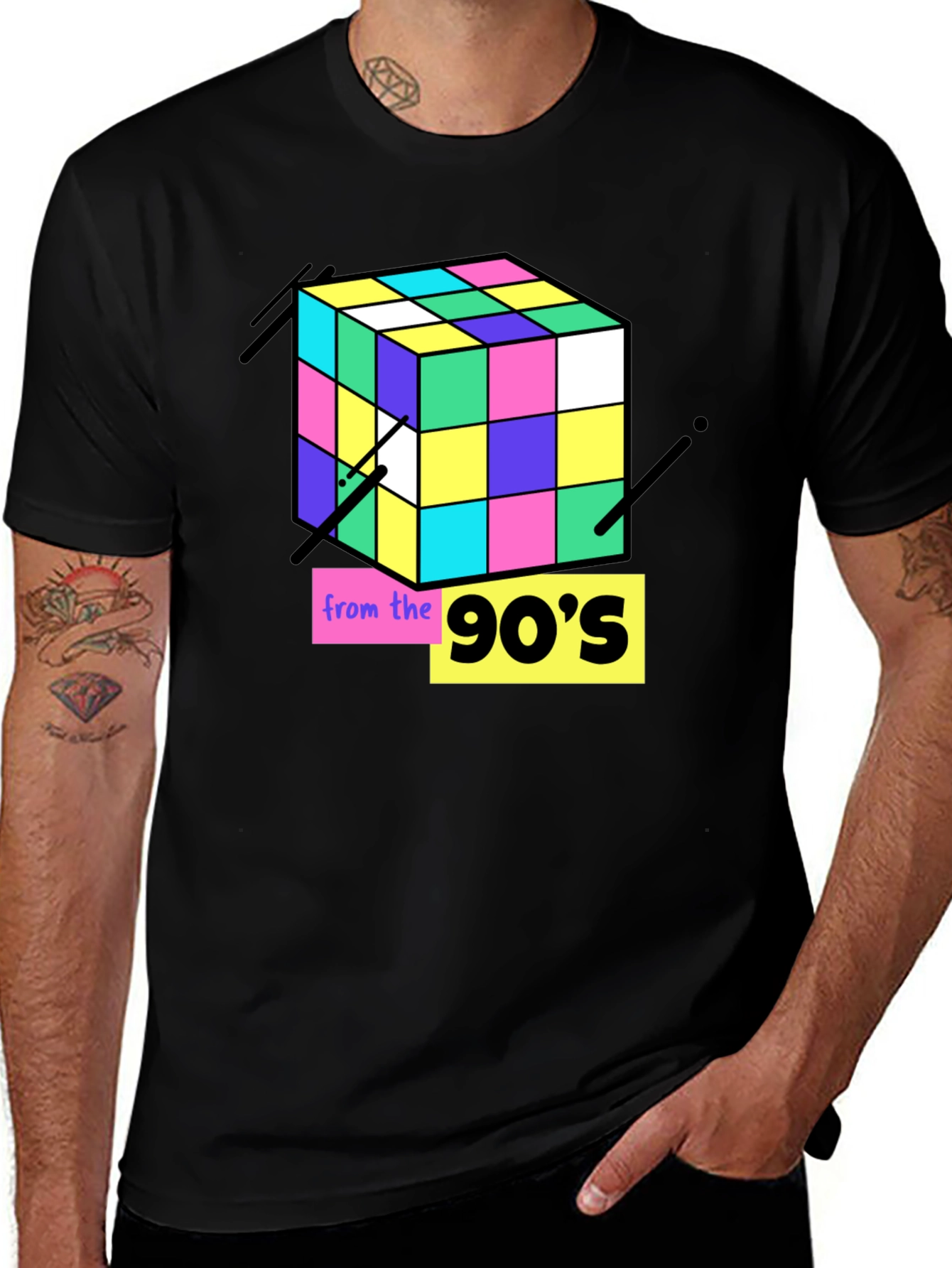 90s Rubiks Cube Graphic Tee