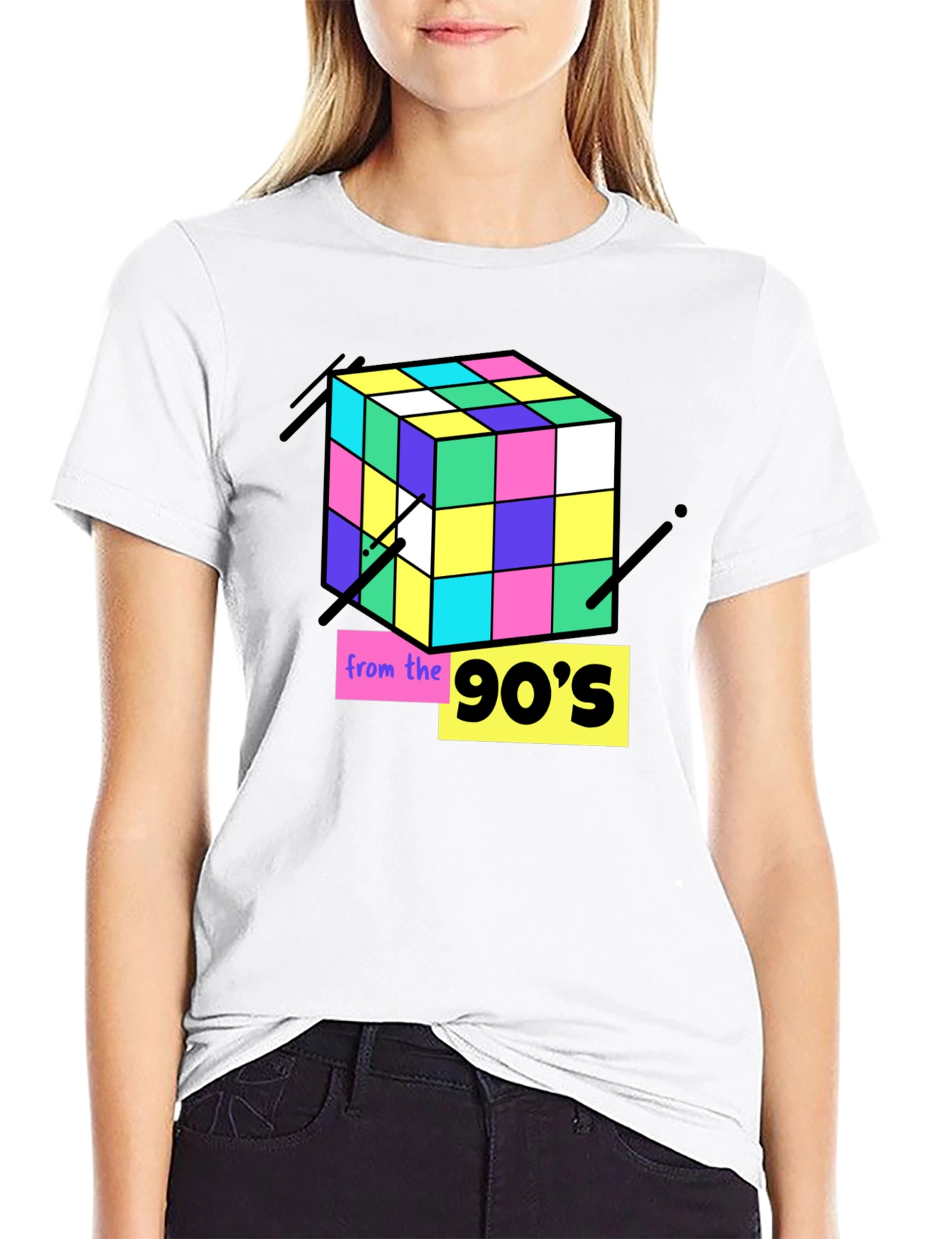 90s Rubiks Cube Graphic Tee