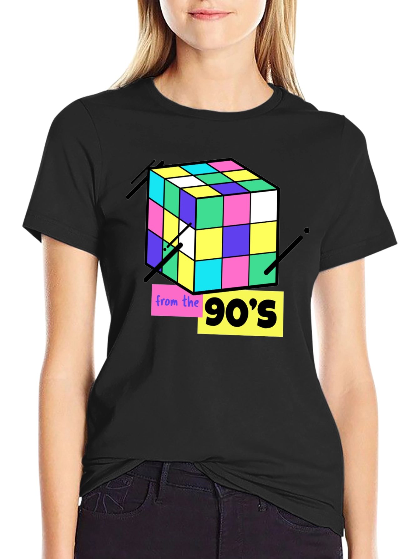 90s Rubiks Cube Graphic Tee