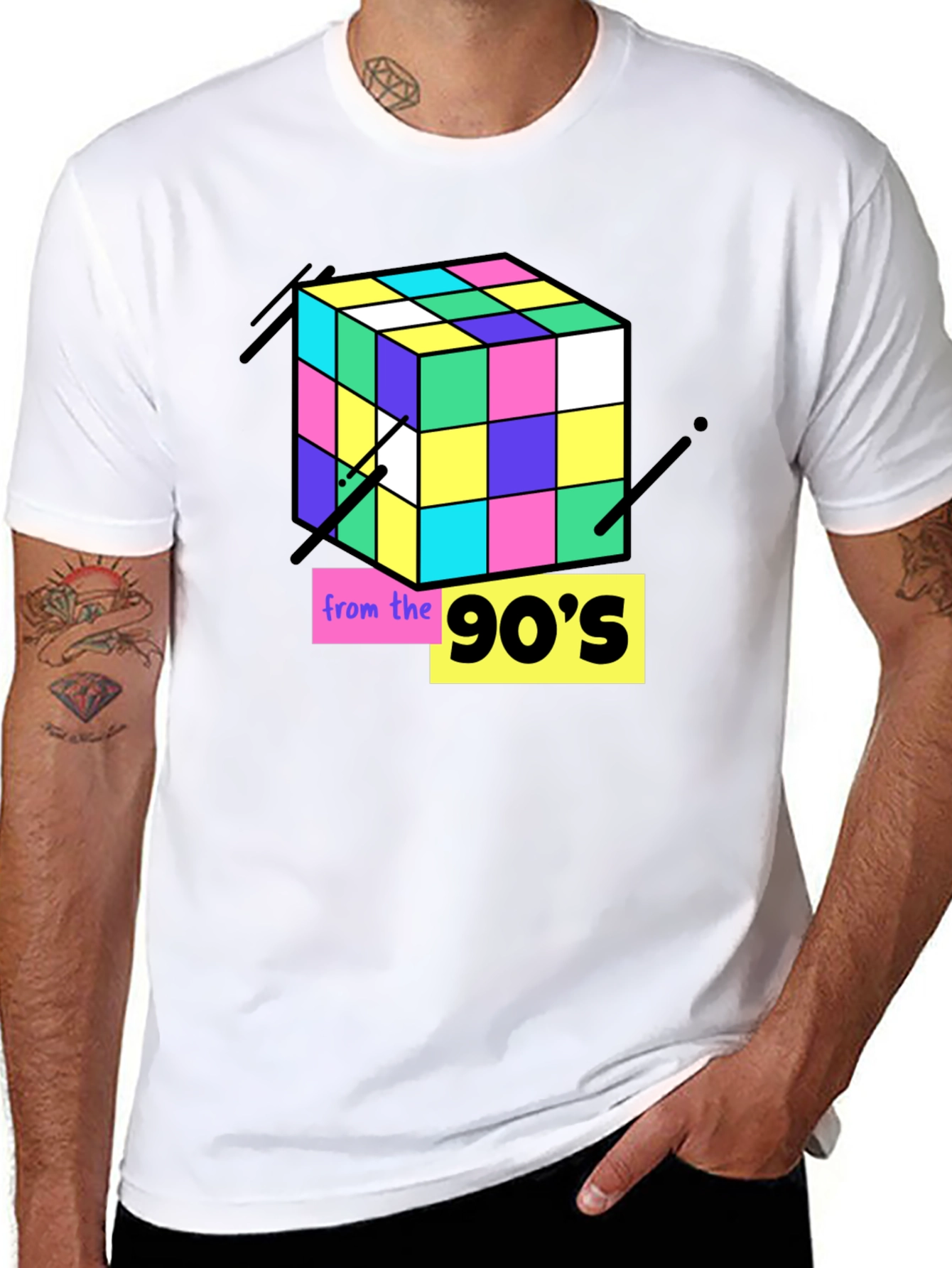 90s Rubiks Cube Graphic Tee