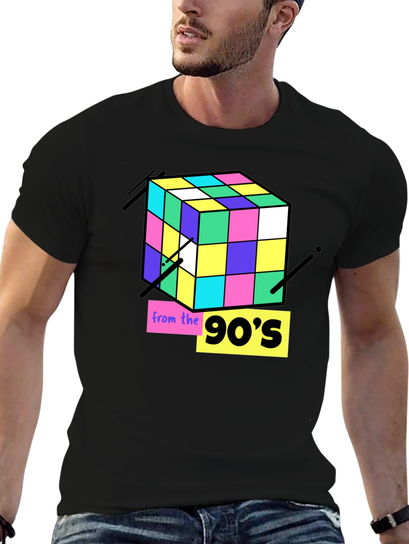 90s Rubiks Cube Graphic Tee