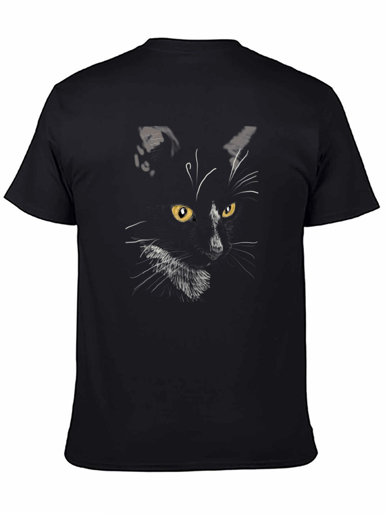 Black Cat Graphic Tee - Mens Stylish Crewneck