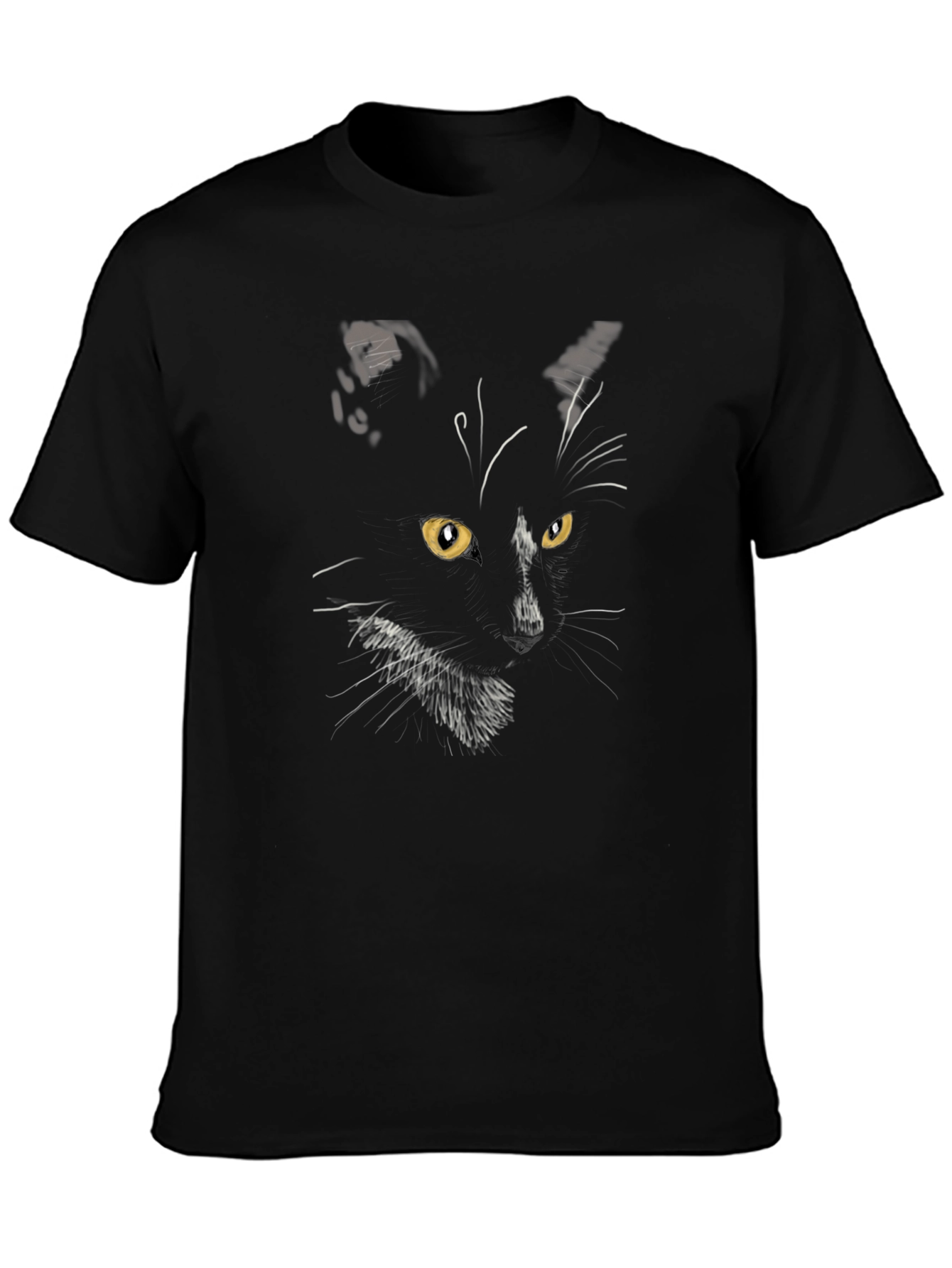 Black Cat Graphic Tee - Mens Stylish Crewneck