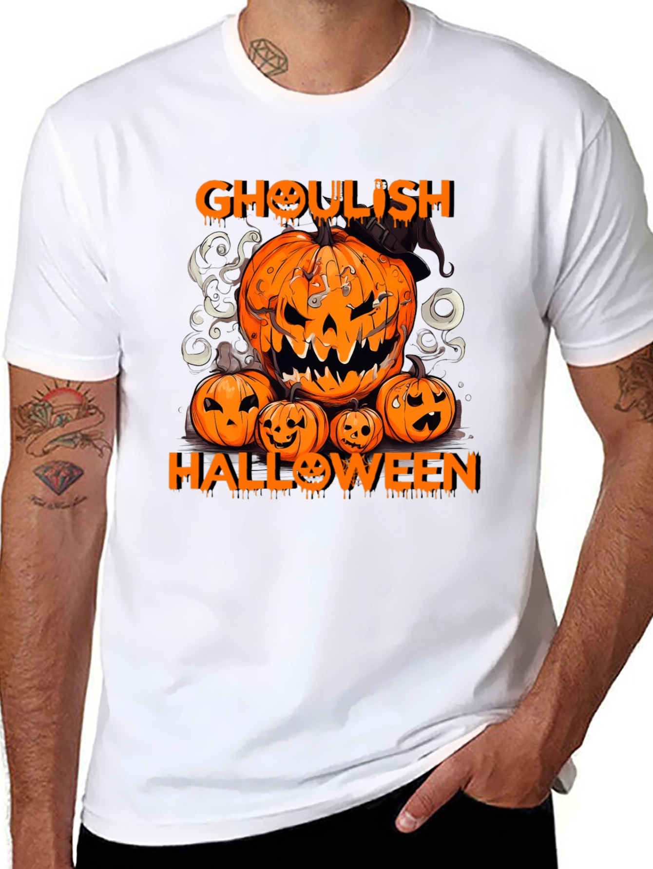 Ghoul Halloween Pumpkin T-Shirt