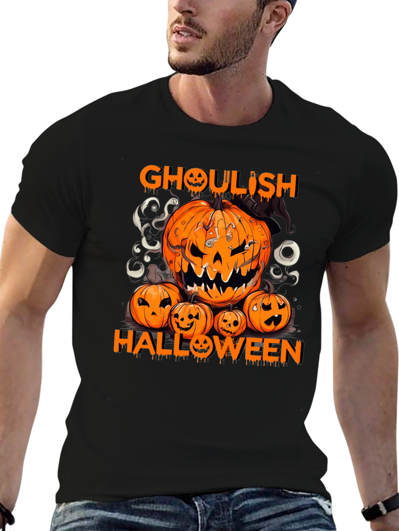 Ghoul Halloween Pumpkin T-Shirt