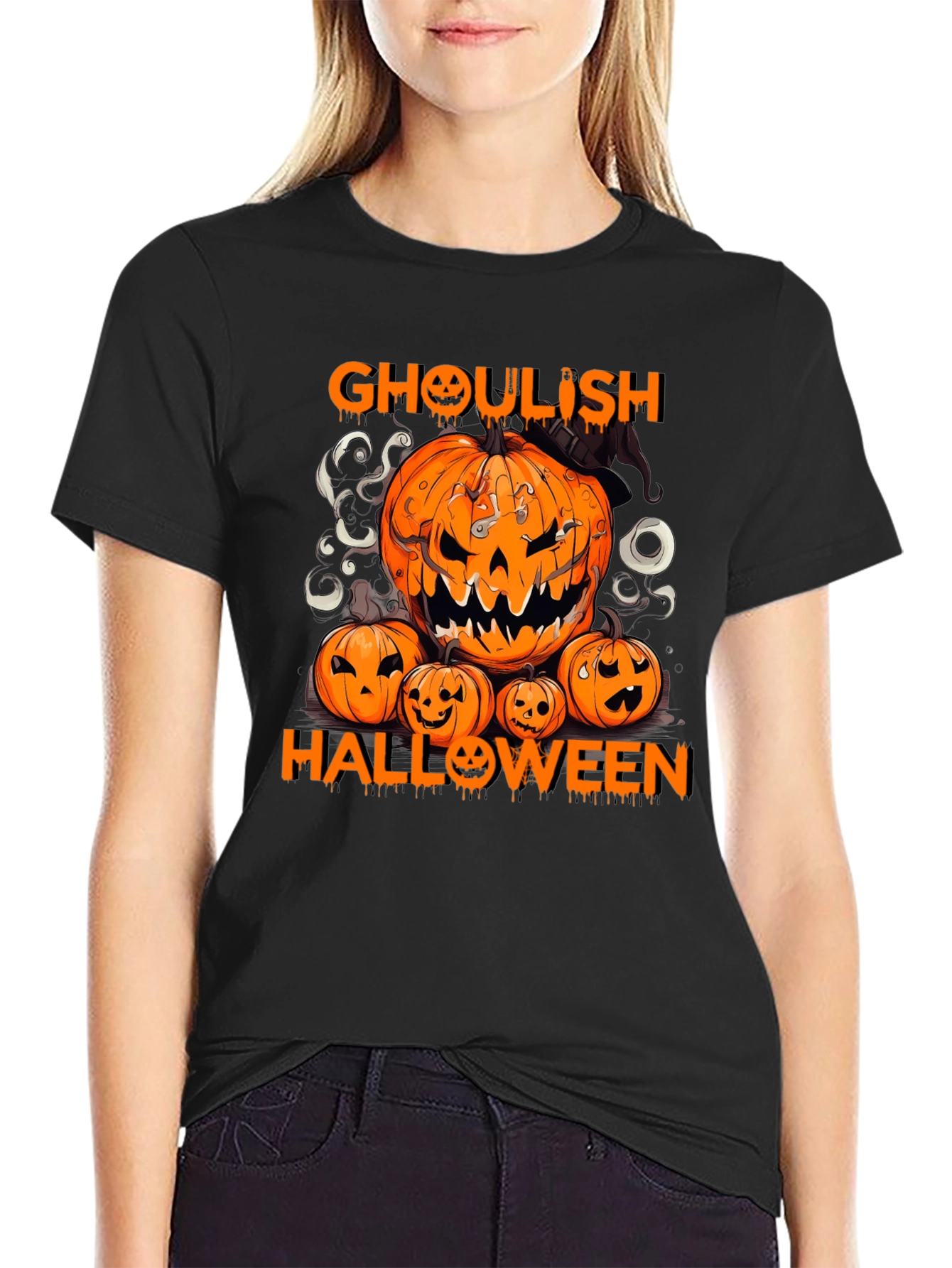Ghoul Halloween Pumpkin T-Shirt
