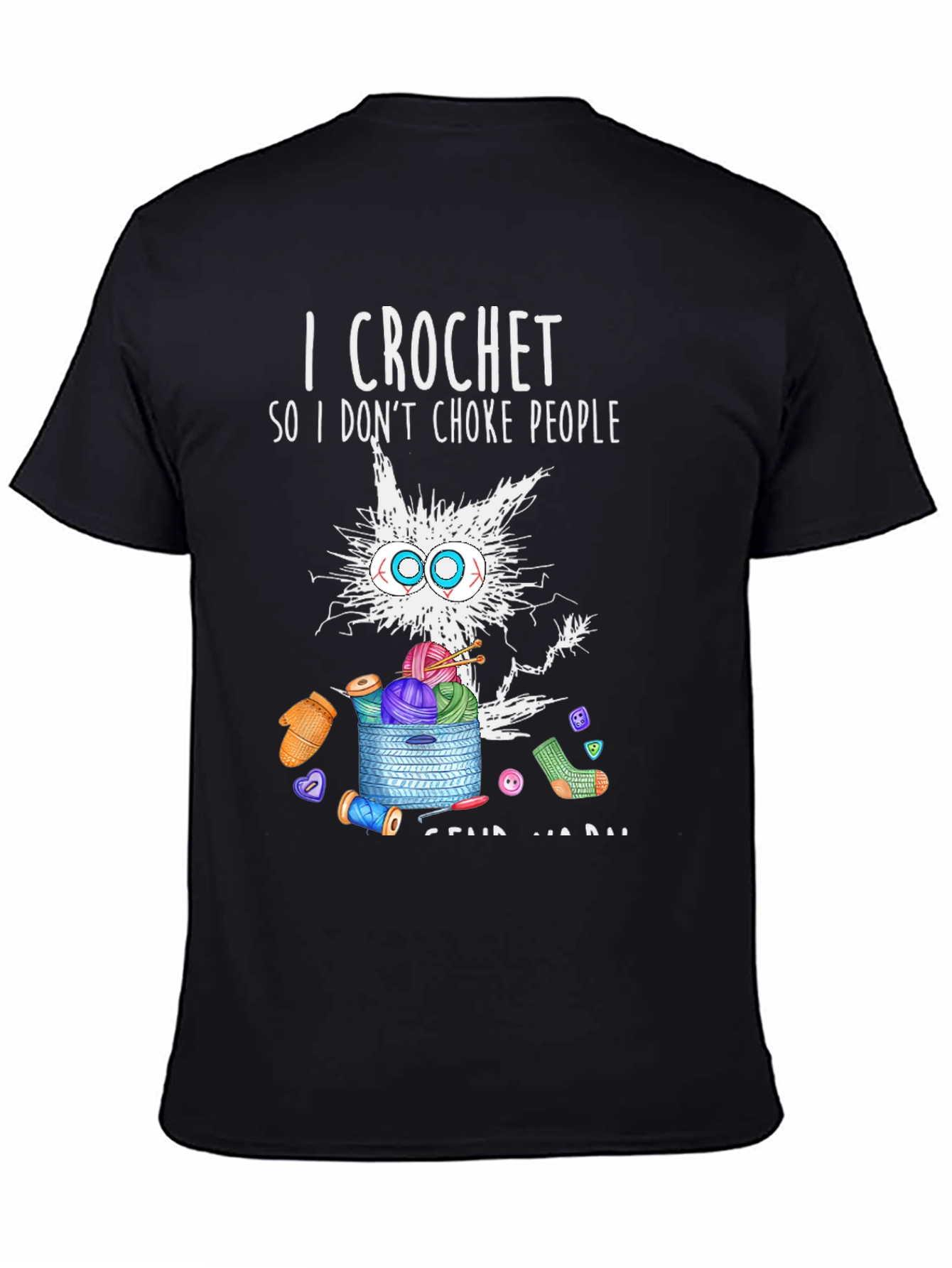 I Crochet Funny T-Shirt - Cat & Yarn Design