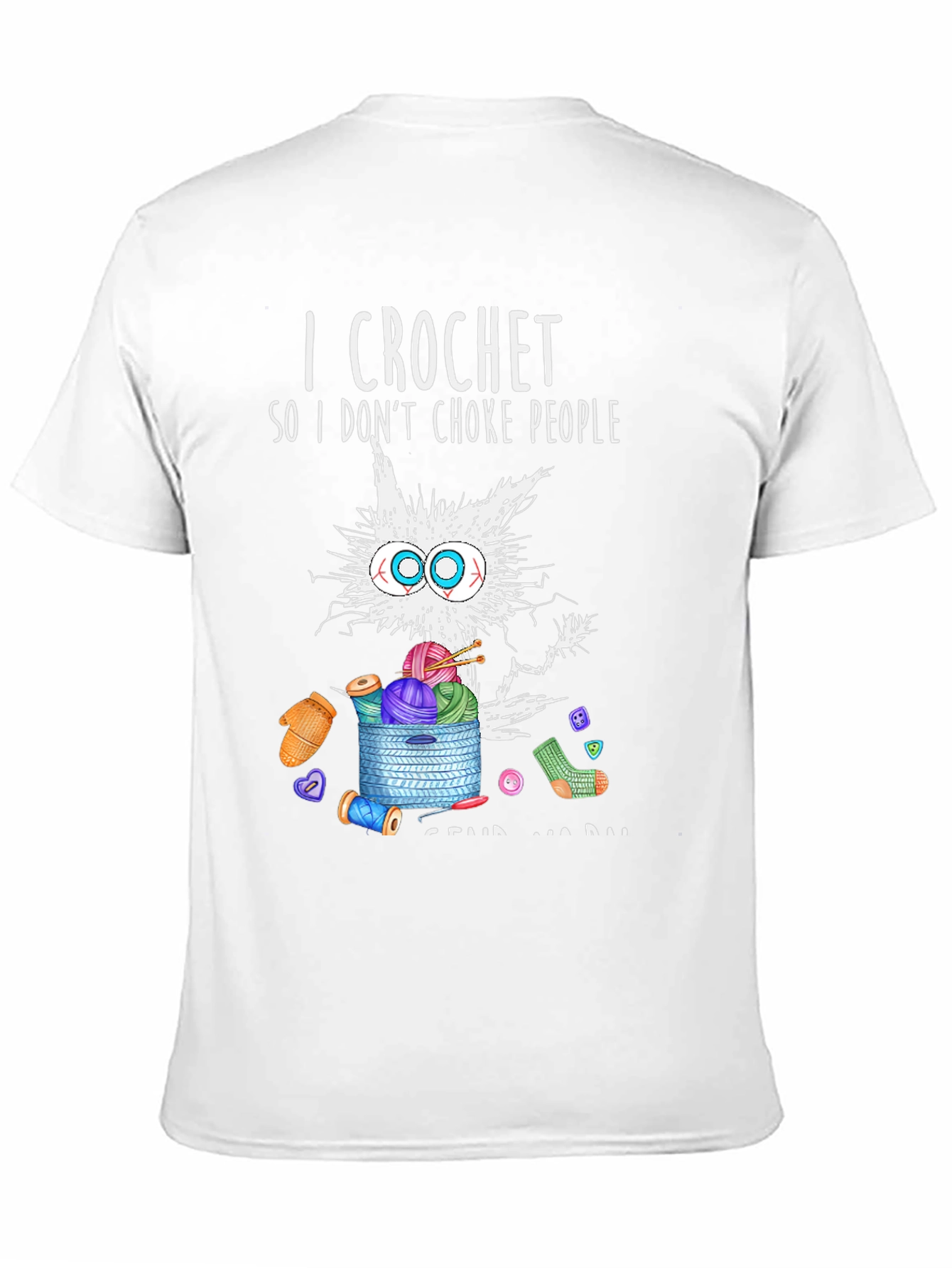 I Crochet Funny T-Shirt - Cat & Yarn Design