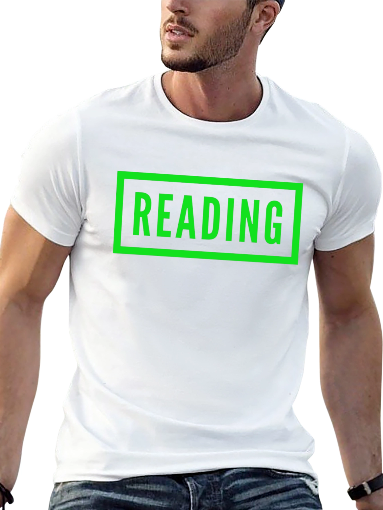 Reading T-Shirt - Black with Green Graphic Novelty Tee