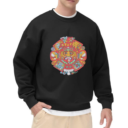 Aztec Sun Stone Ancient Design Graphic ԲÁìÎÀÒÂ - Unique Design Pullover Sweatshirt