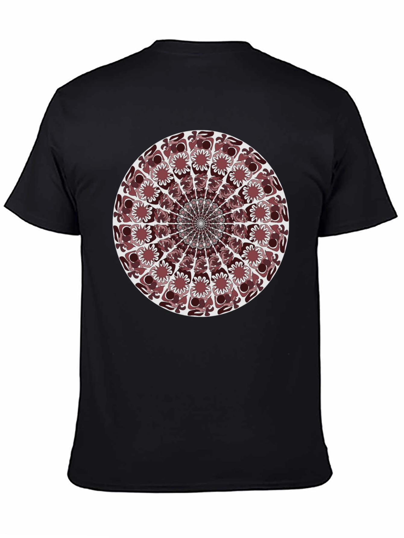 Abstract Mandala Graphic T-Shirt - Black