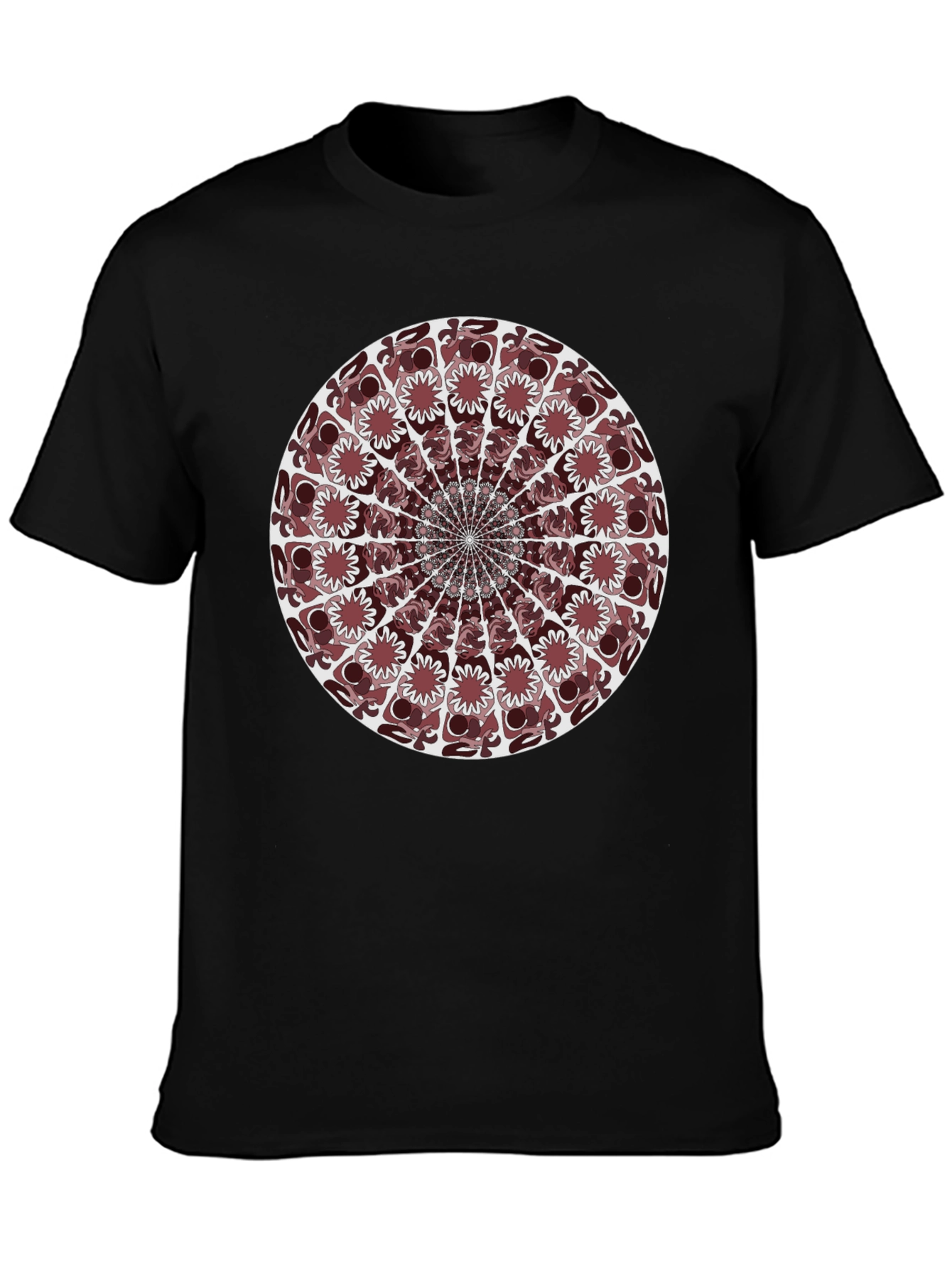 Abstract Mandala Graphic T-Shirt - Black