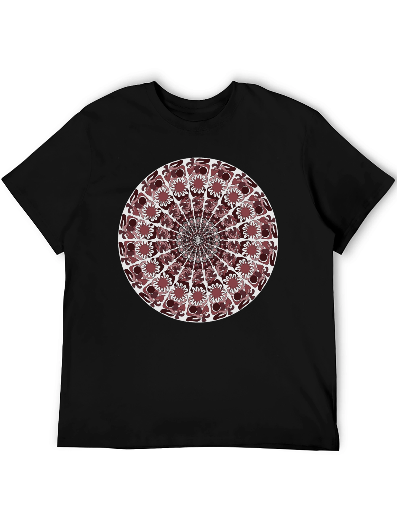 Abstract Mandala Graphic T-Shirt - Black