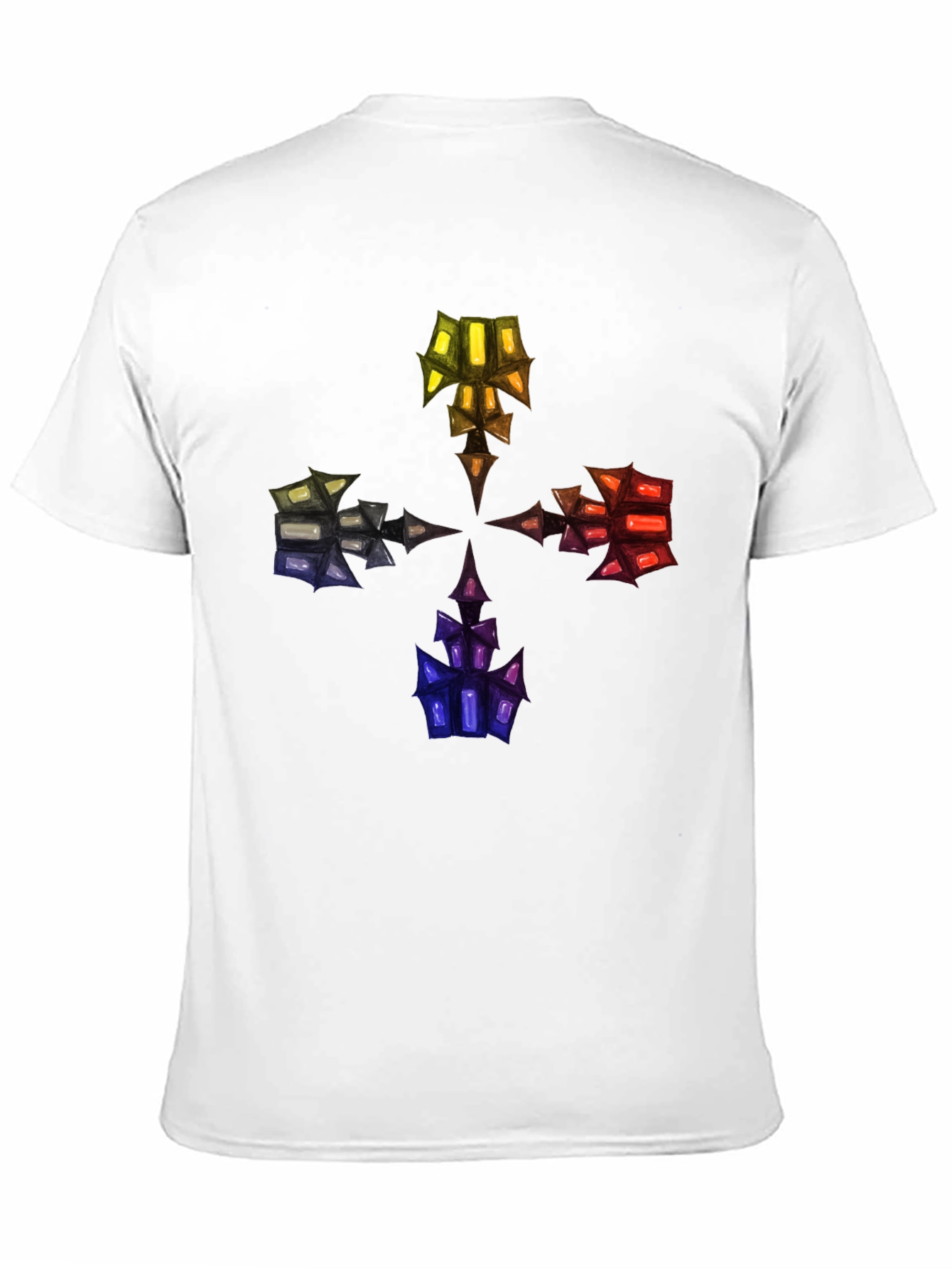 Abstract Crystal Design Black T-Shirt