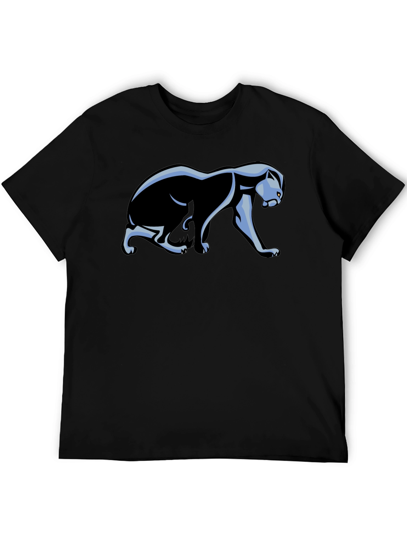 Black T-Shirt with Panther Graphic