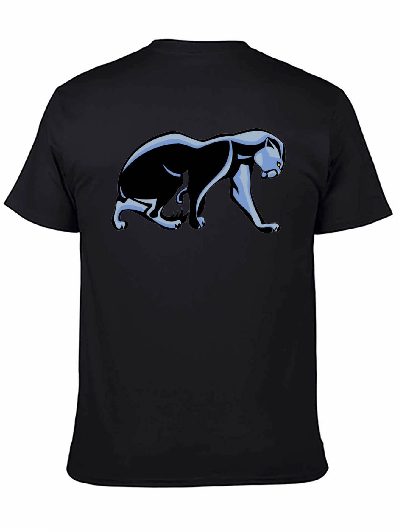 Black T-Shirt with Panther Graphic
