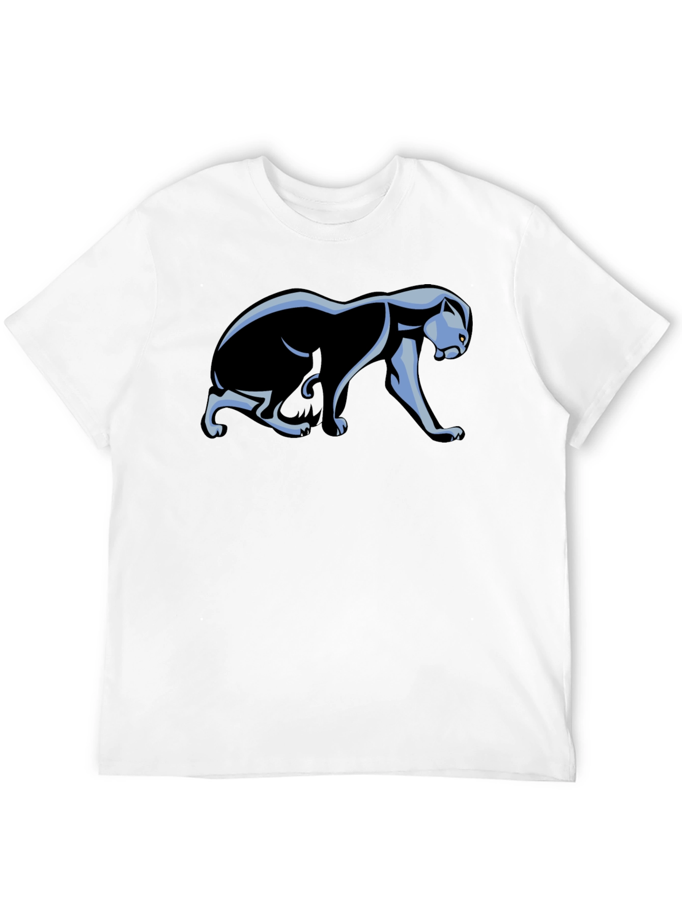 Black T-Shirt with Panther Graphic
