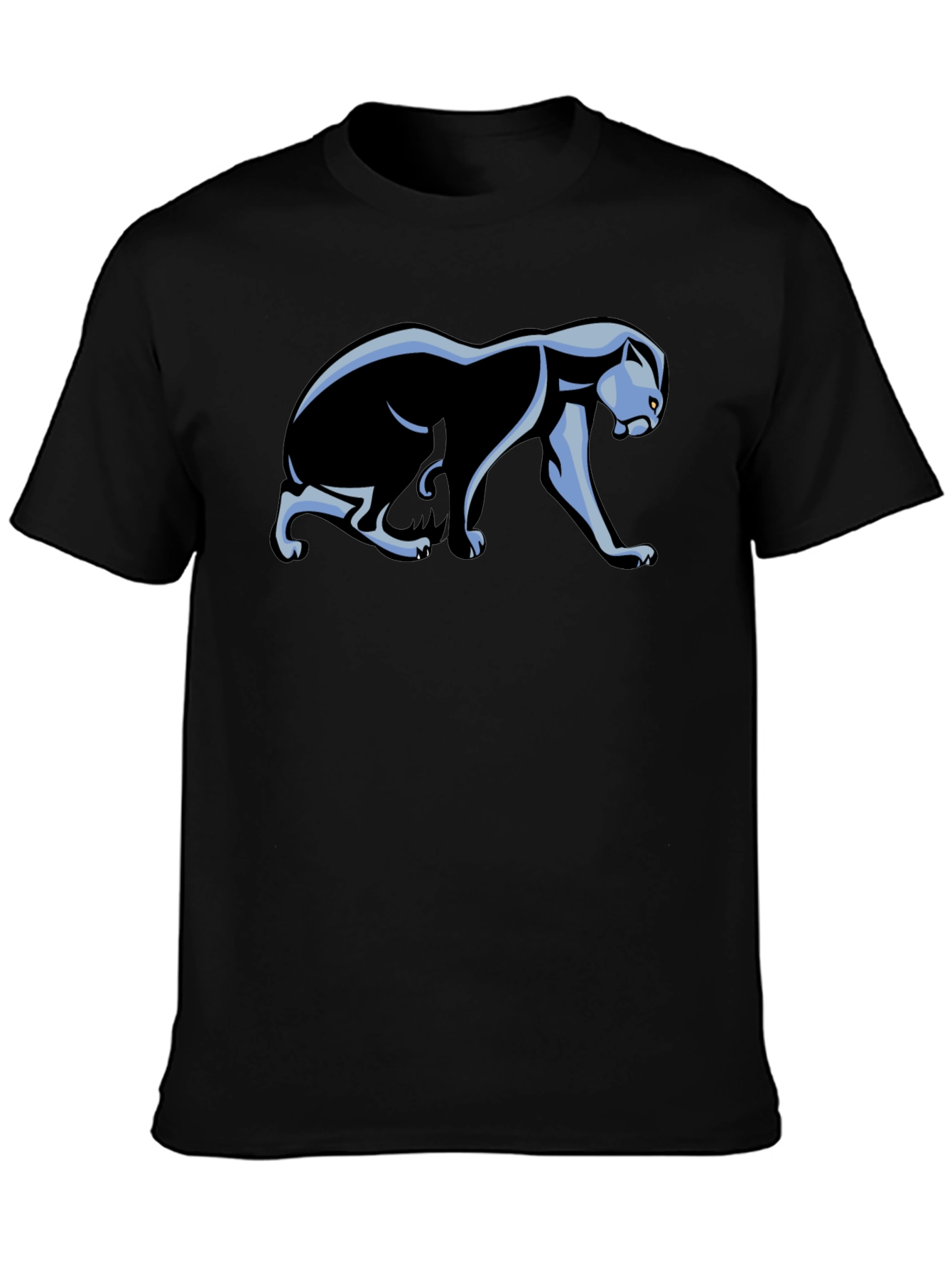 Black T-Shirt with Panther Graphic
