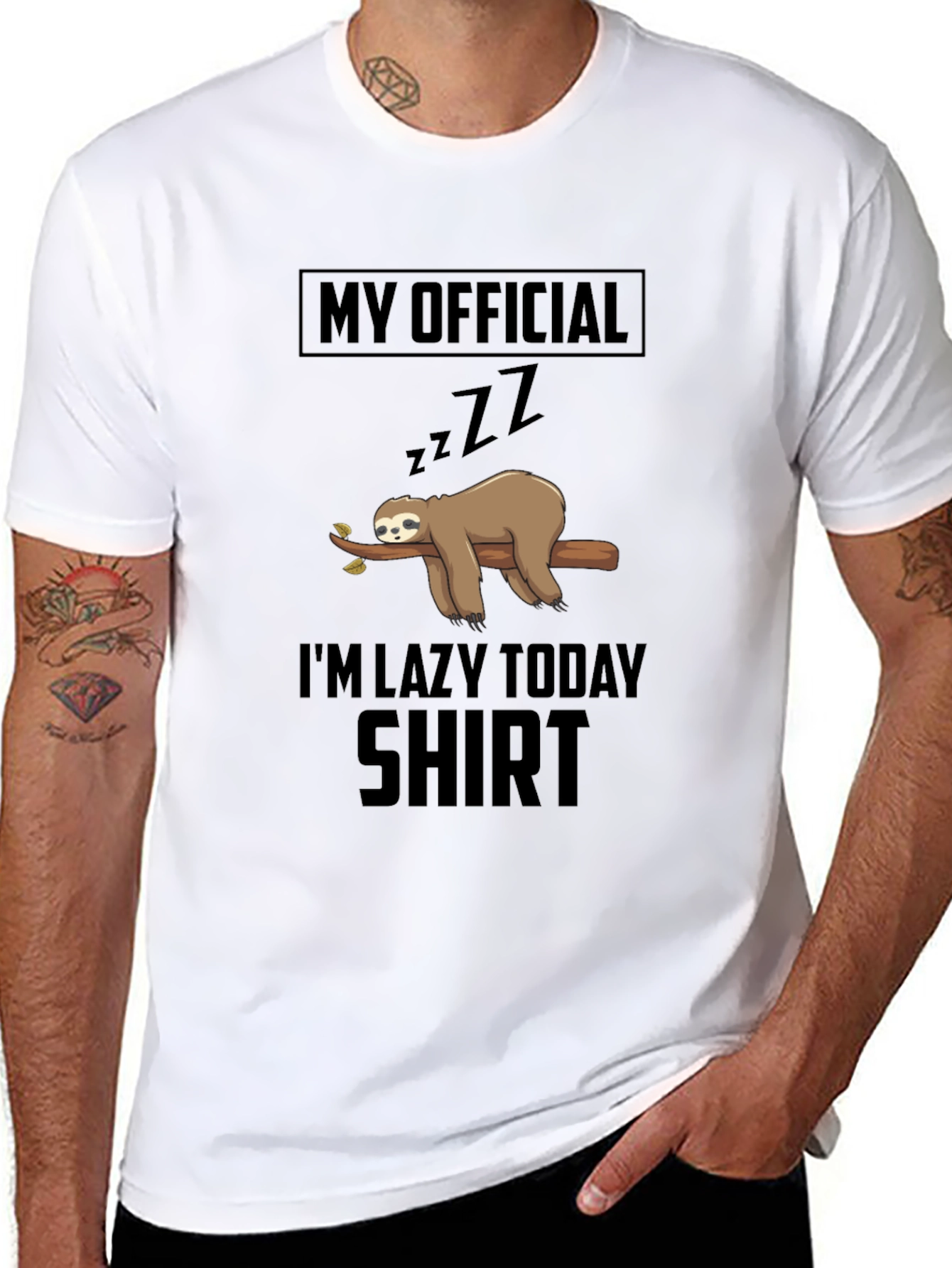 My Official Im Lazy Today Sloth Graphic T-Shirt