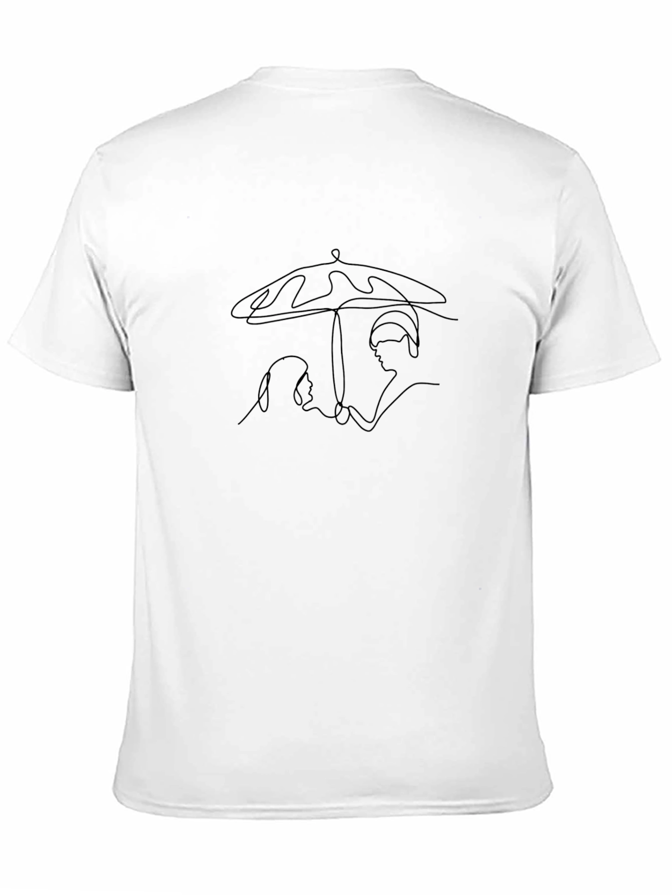 Minimalist Love Under Umbrella Black T-Shirt