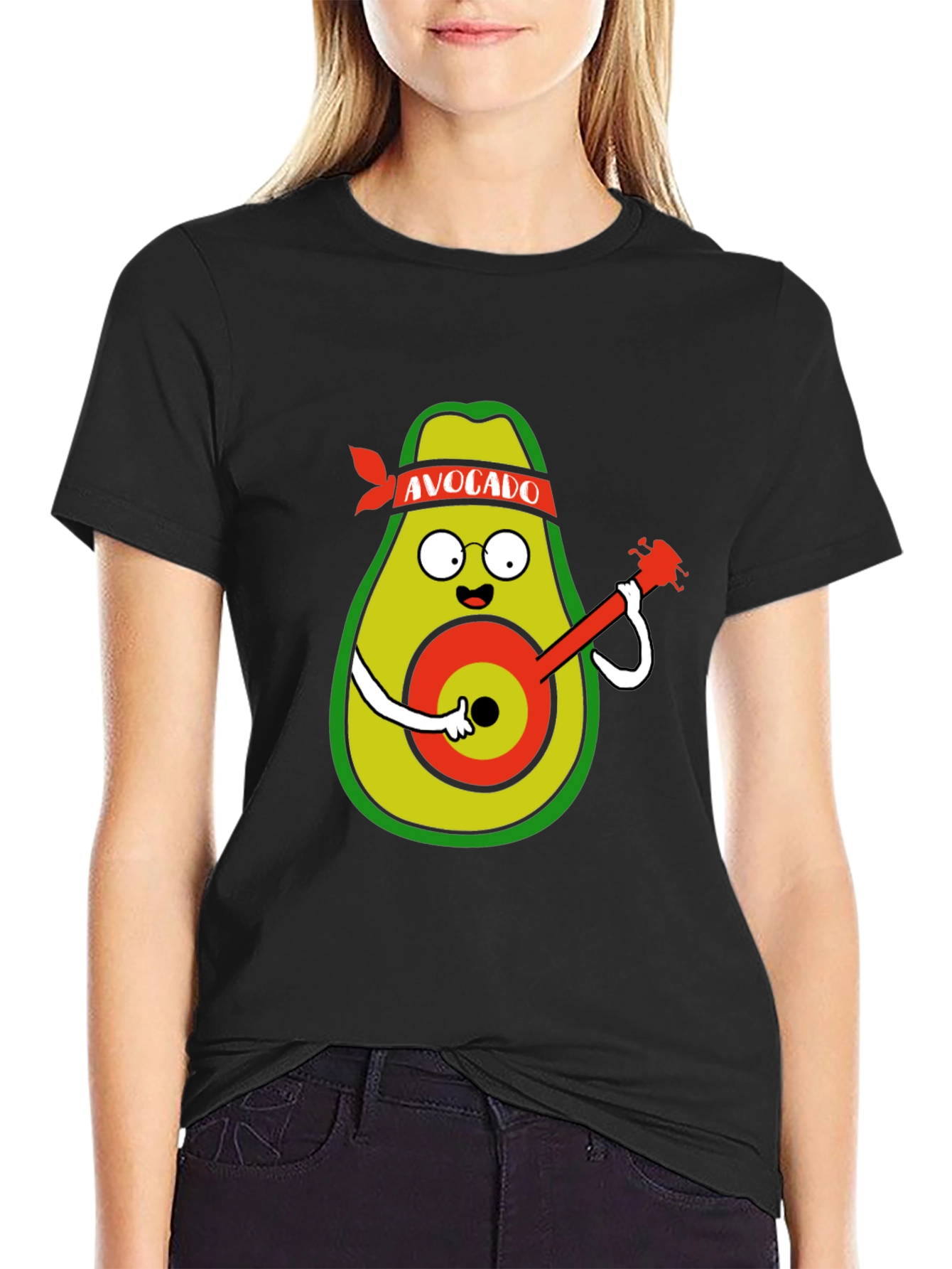 Avocado Guitarist Black T-Shirt