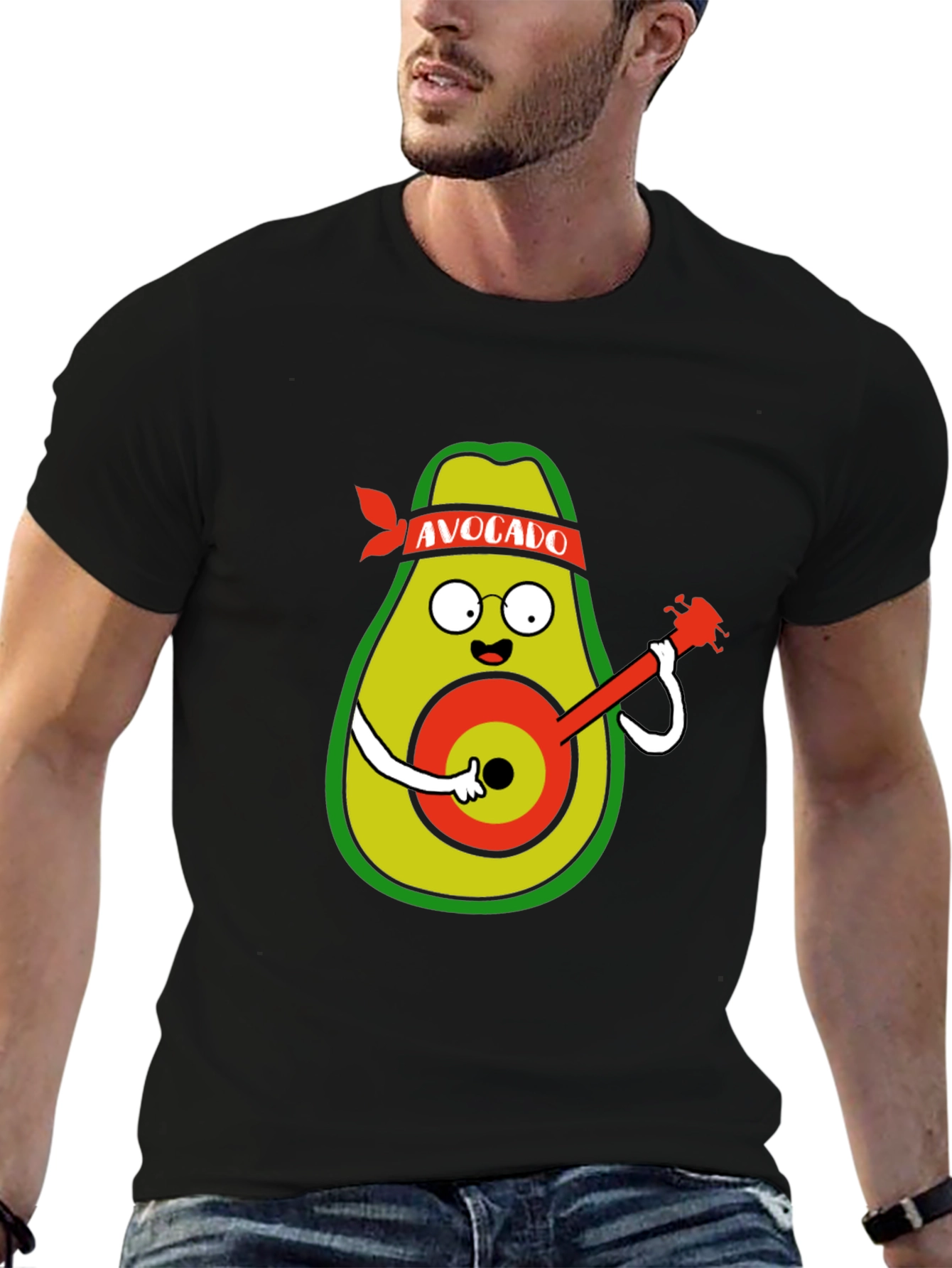 Avocado Guitarist Black T-Shirt
