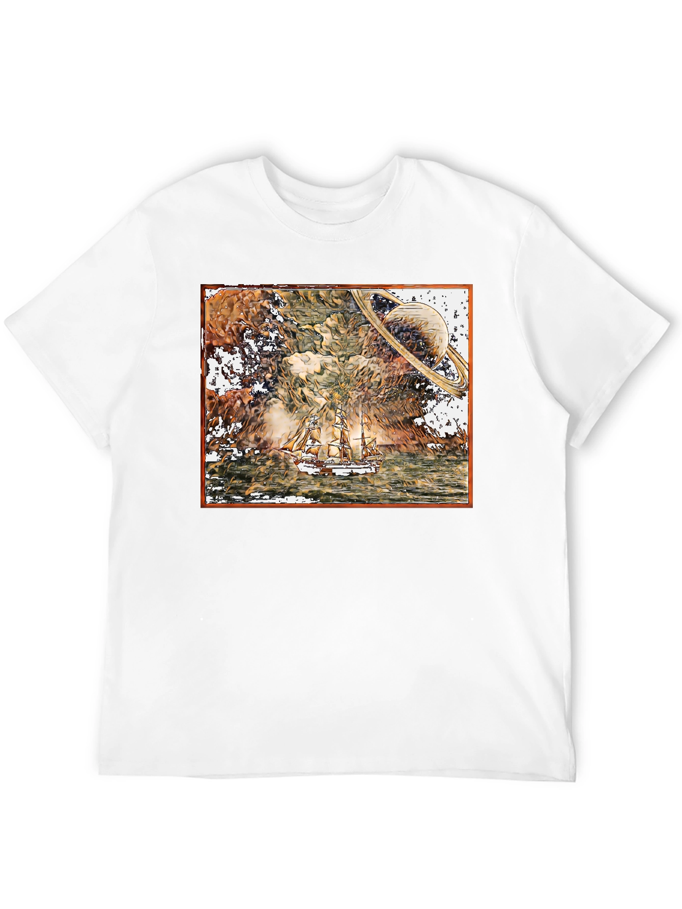 Saturn Sailboat Graphic Tee - Black