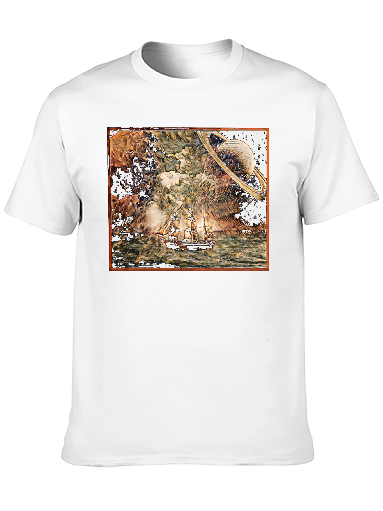 Saturn Sailboat Graphic Tee - Black