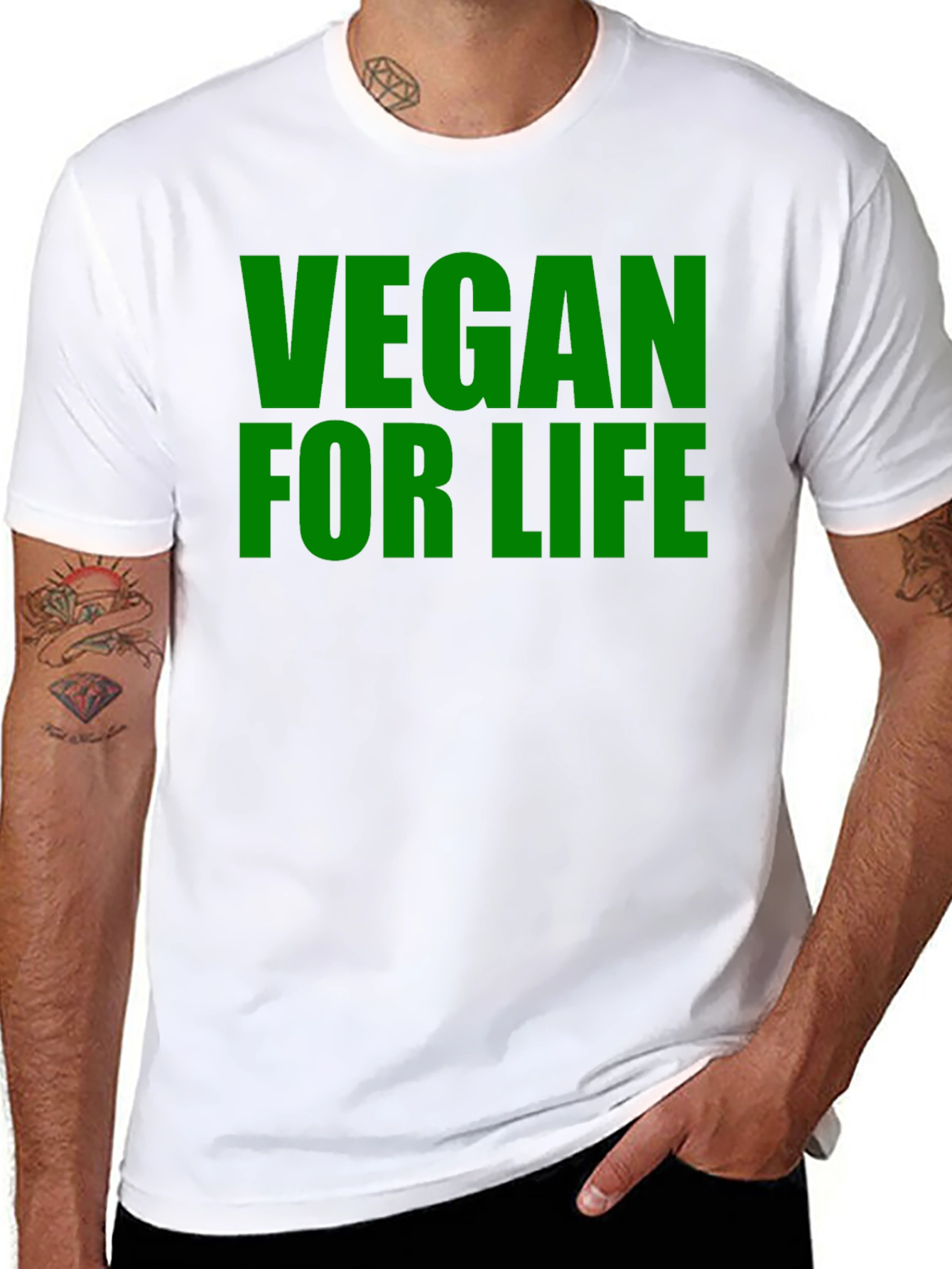 Vegan For Life T-Shirt - Black Cotton Tee