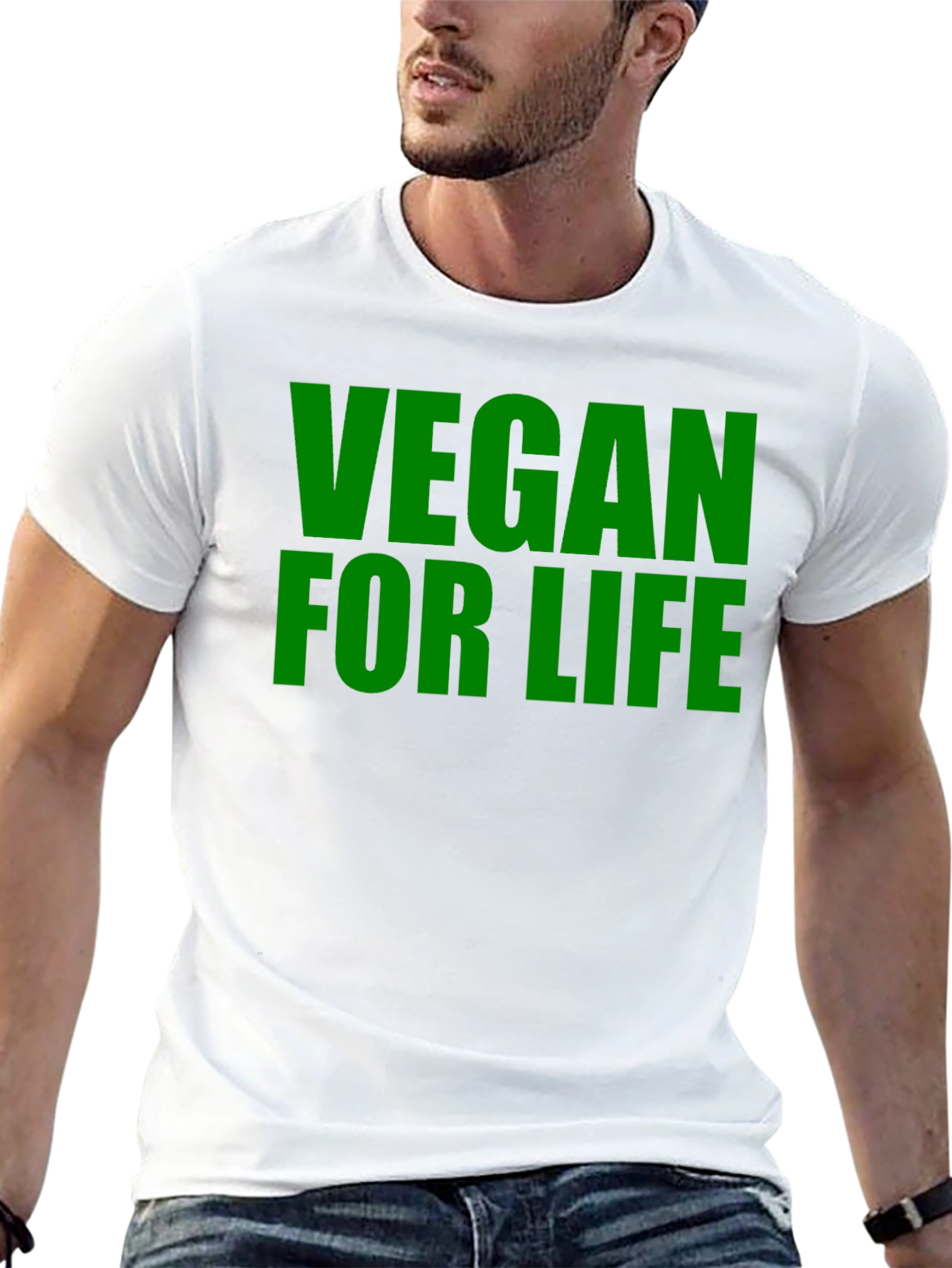 Vegan For Life T-Shirt - Black Cotton Tee