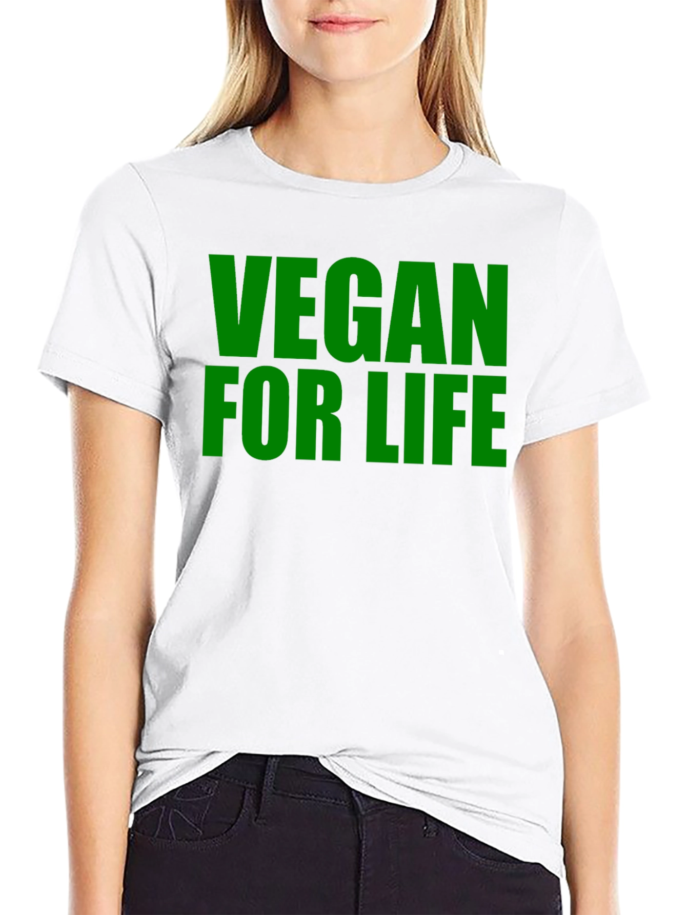 Vegan For Life T-Shirt - Black Cotton Tee