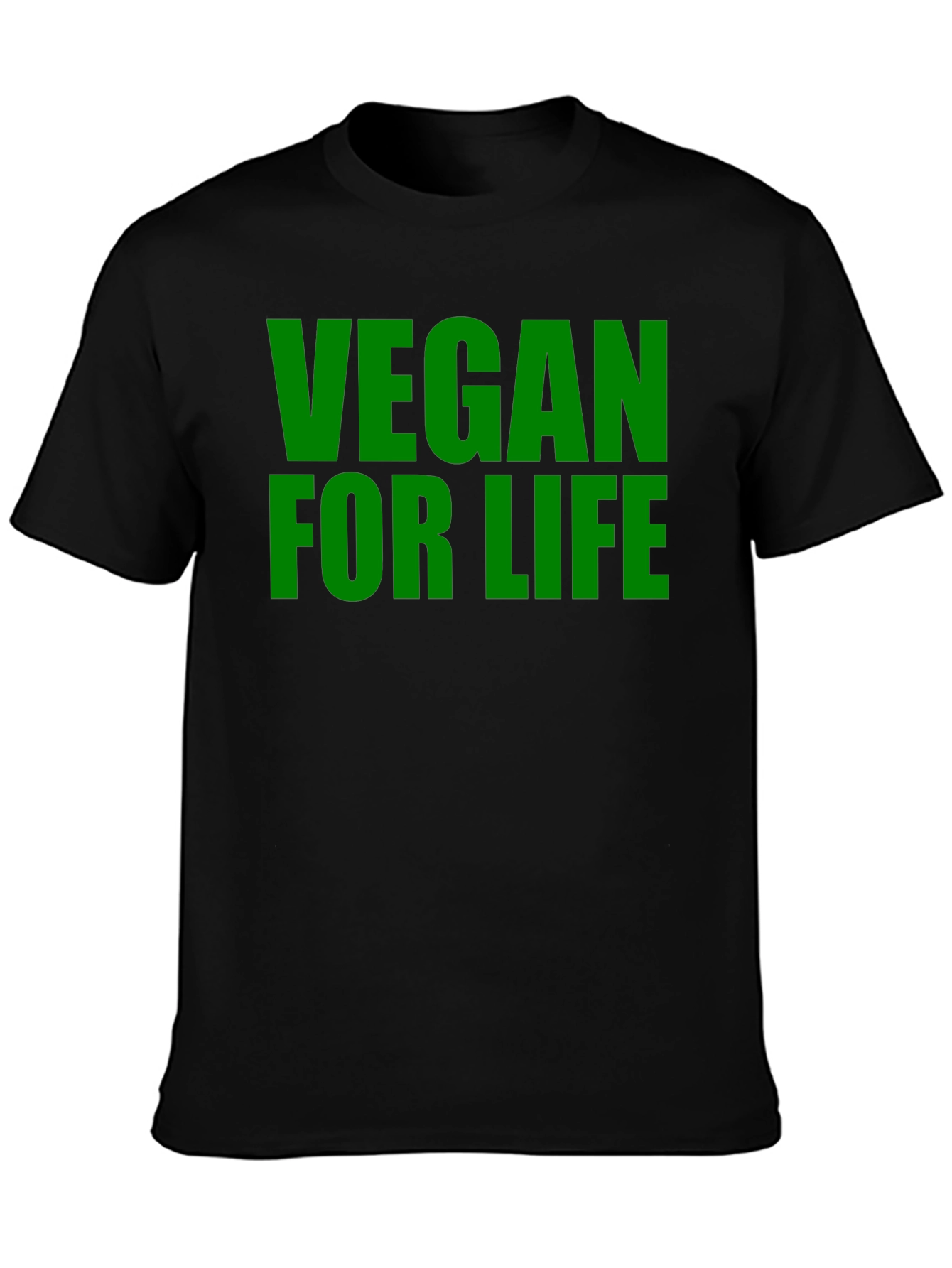 Vegan For Life T-Shirt - Black Cotton Tee
