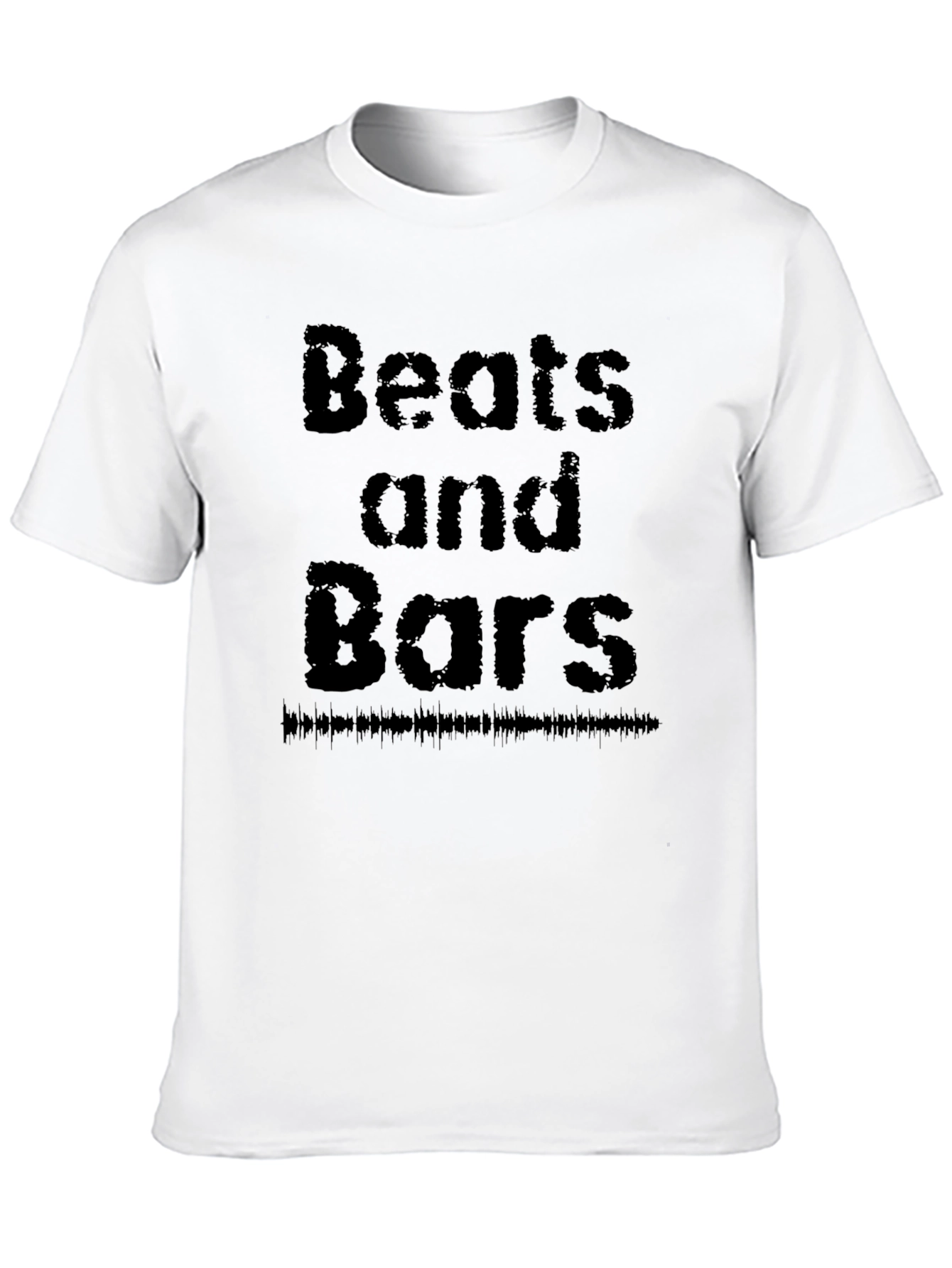 Beats and Bars Graphic Tee - Black Cotton T-Shirt