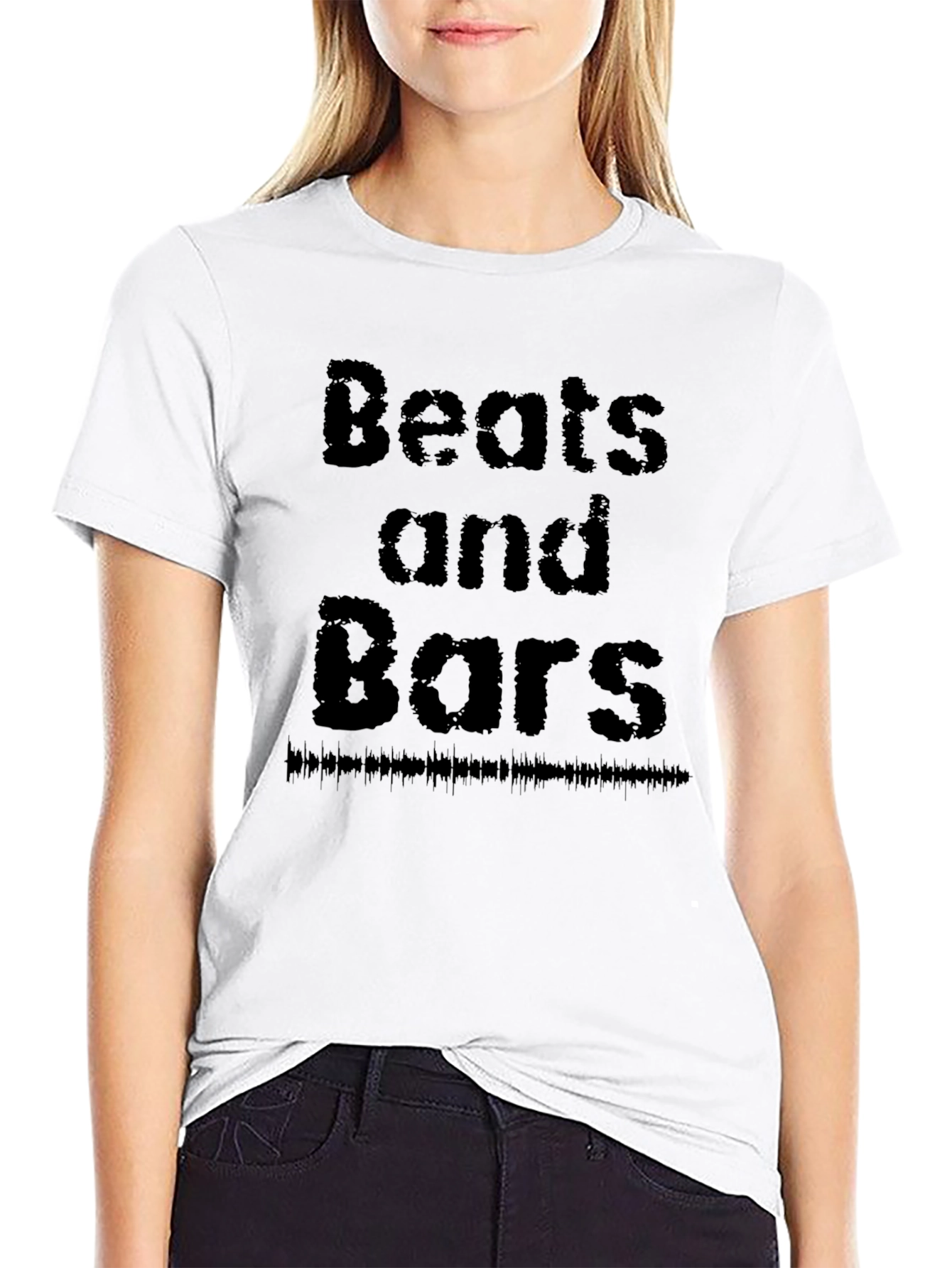 Beats and Bars Graphic Tee - Black Cotton T-Shirt
