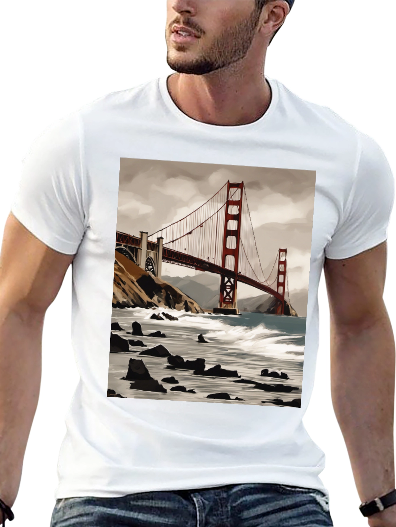 Golden Gate Bridge Graphic Tee - Soft Cotton Blend