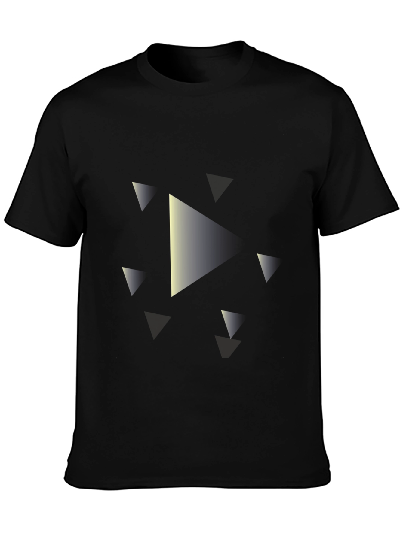 Modern Triangle Graphic Tee - Black Casual Shirt