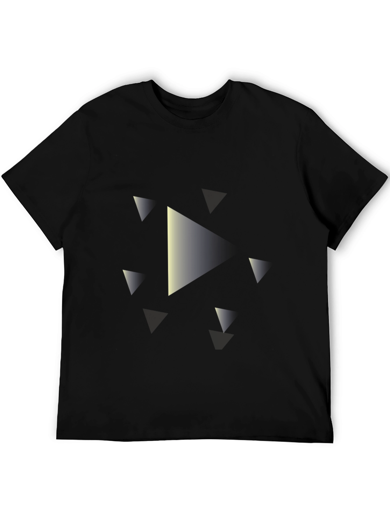 Modern Triangle Graphic Tee - Black Casual Shirt